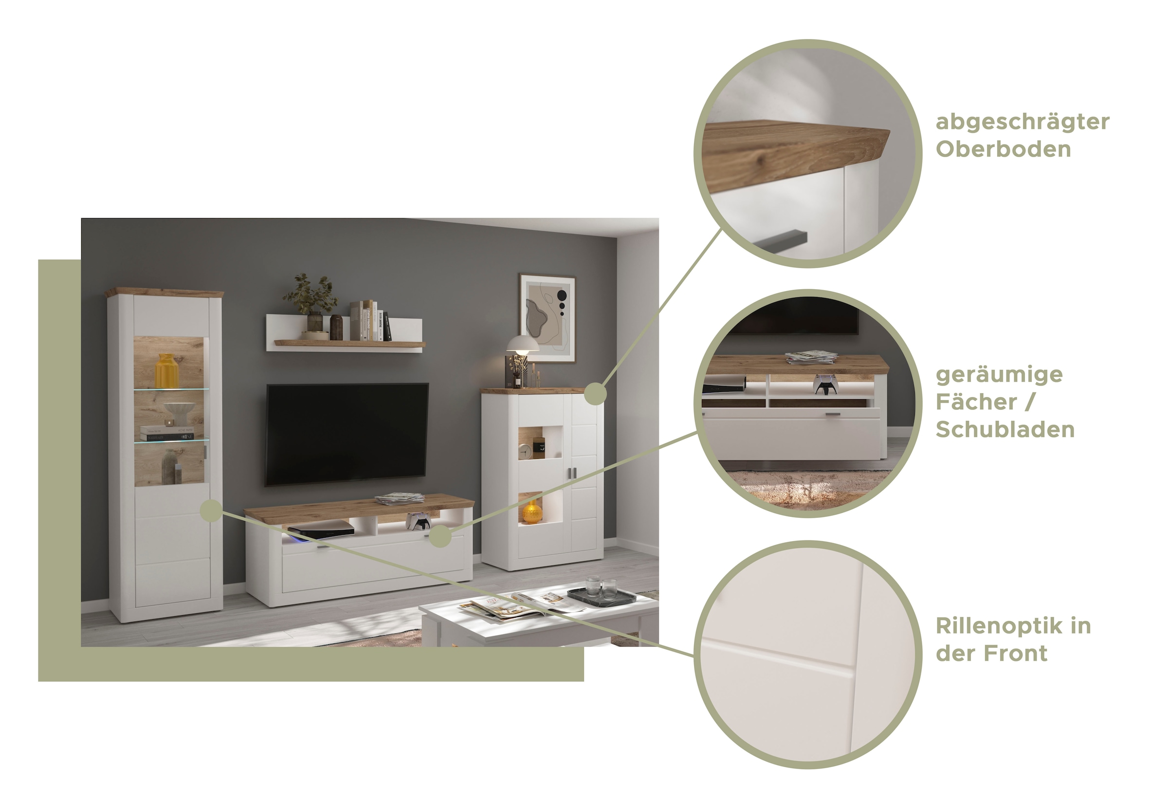 Home affaire Wohnwand »Halmstad«, (4 St.)