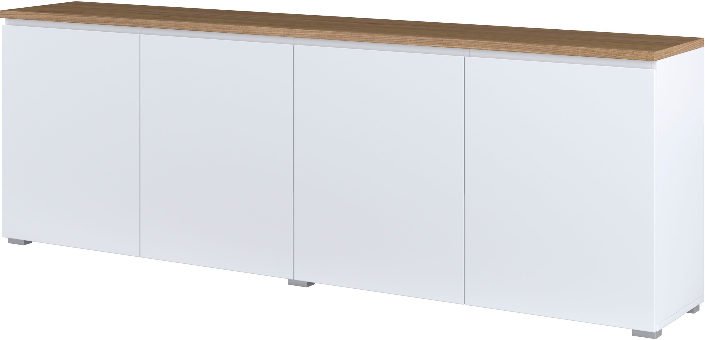 INOSIGN Sideboard »Modo, Breite 200 cm, moderne grifflose Kommode 4Türen«, Anrichte mit viel Stauraum, Einlegeböden verstellbar