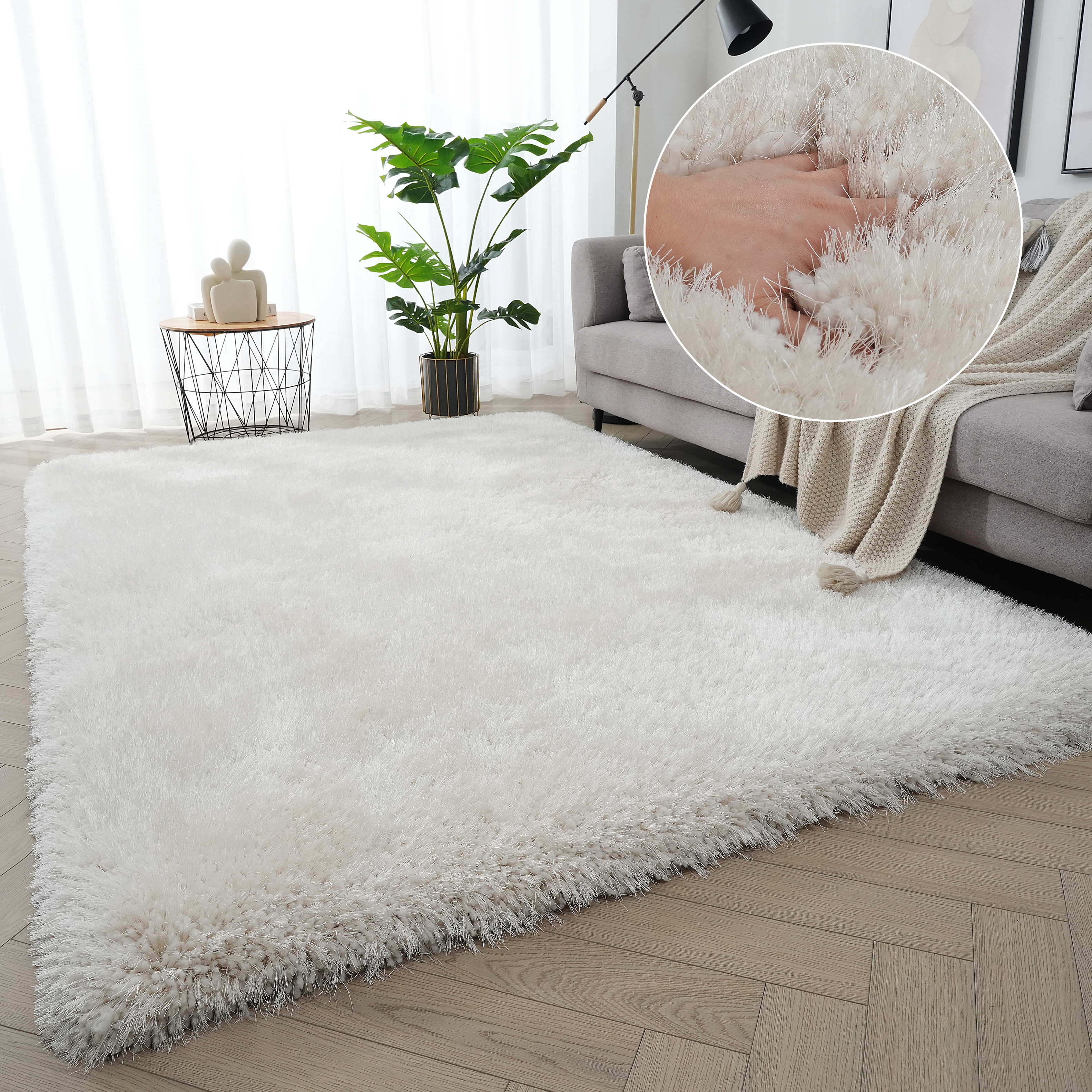 OTTO home Hochflor-Teppich "Micro exclusiv Teppich, sehr hoher Flor, weich durch Mikrofaser" rechteckig 78 mm Höhe sehr weich, flauschig, uni, Wohnzimmer, Schlafzimmer