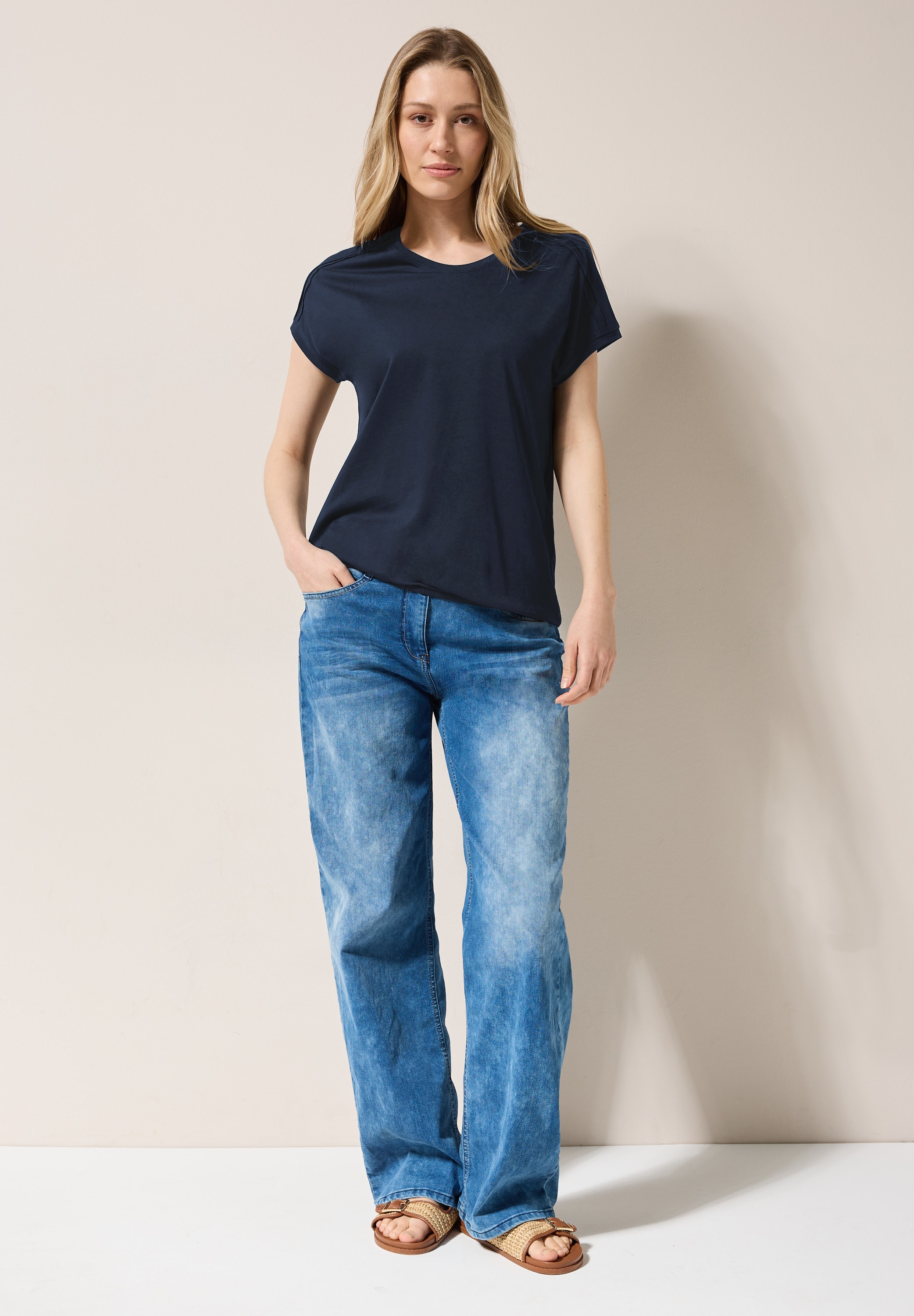 Cecil V-Shirt, mit Elastiksaum
