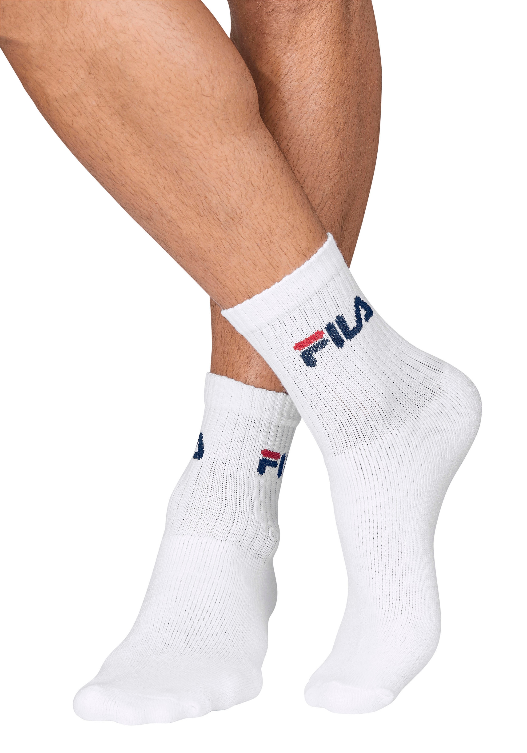 Fila Tennissocken »UNISEX CREW TENNIS FULL TERRY SOCKS«, (6 Paar), Sportsocken, flache Zehennaht