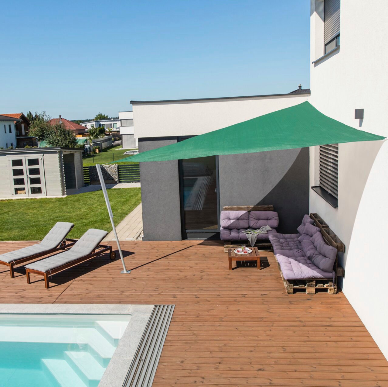 Windhager Sonnensegel »Capri Dreieck«, 5x5x5m, olive