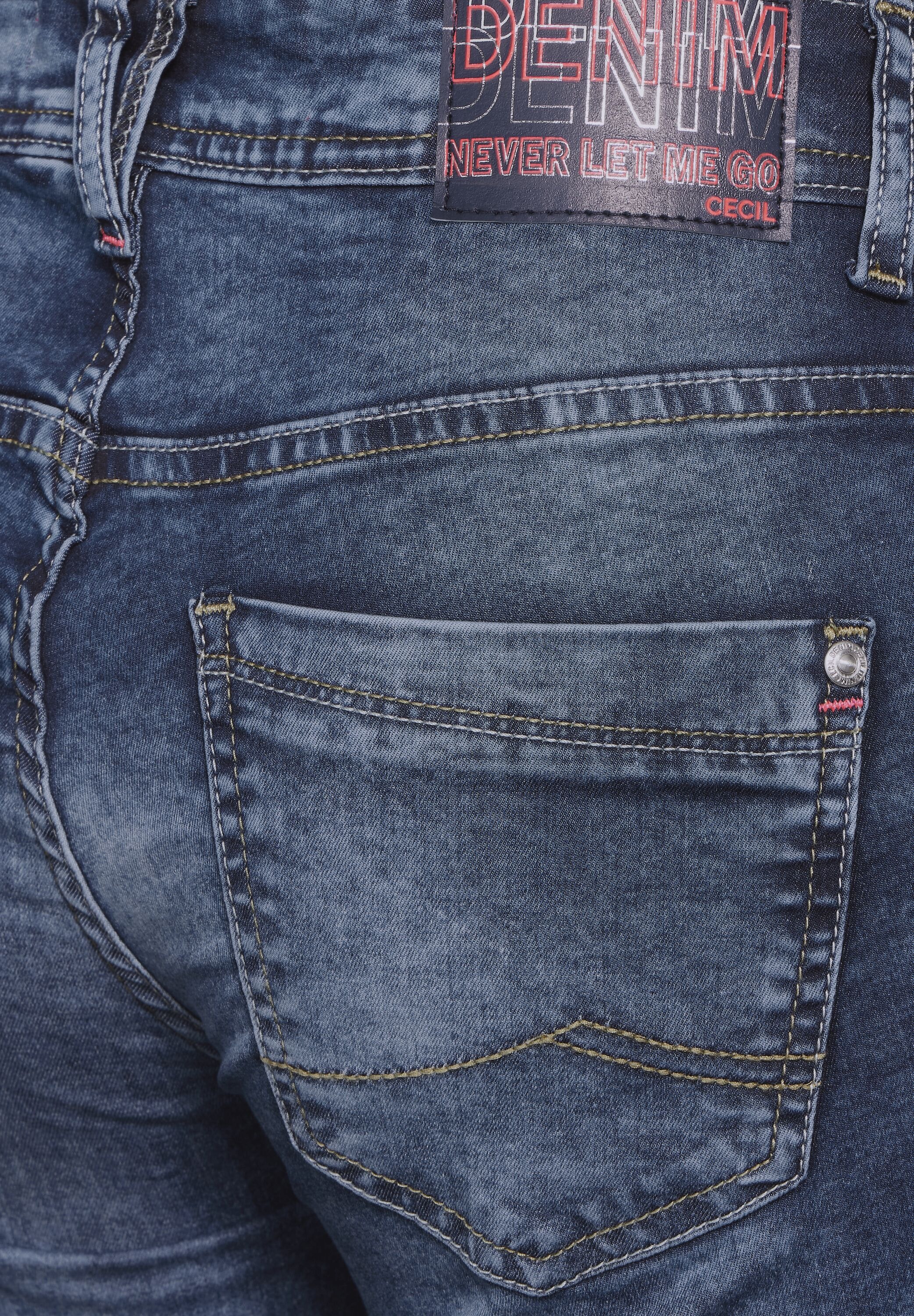 Cecil Gerade Jeans, softer Materialmix