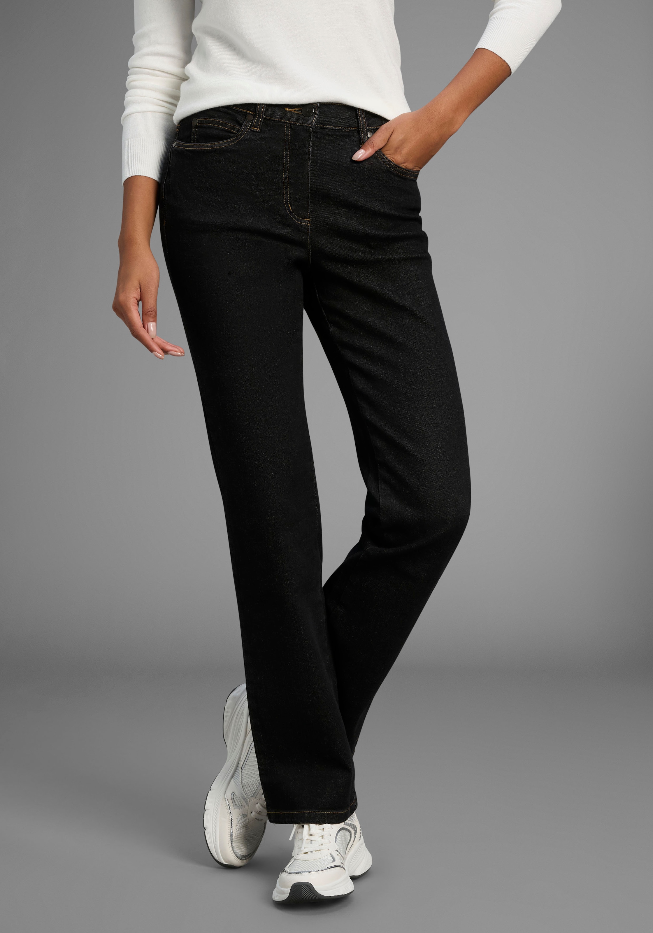 Arizona Gerade Jeans "Annett", bequeme Passform, 5-Pocket-Style, hohe Taill günstig online kaufen