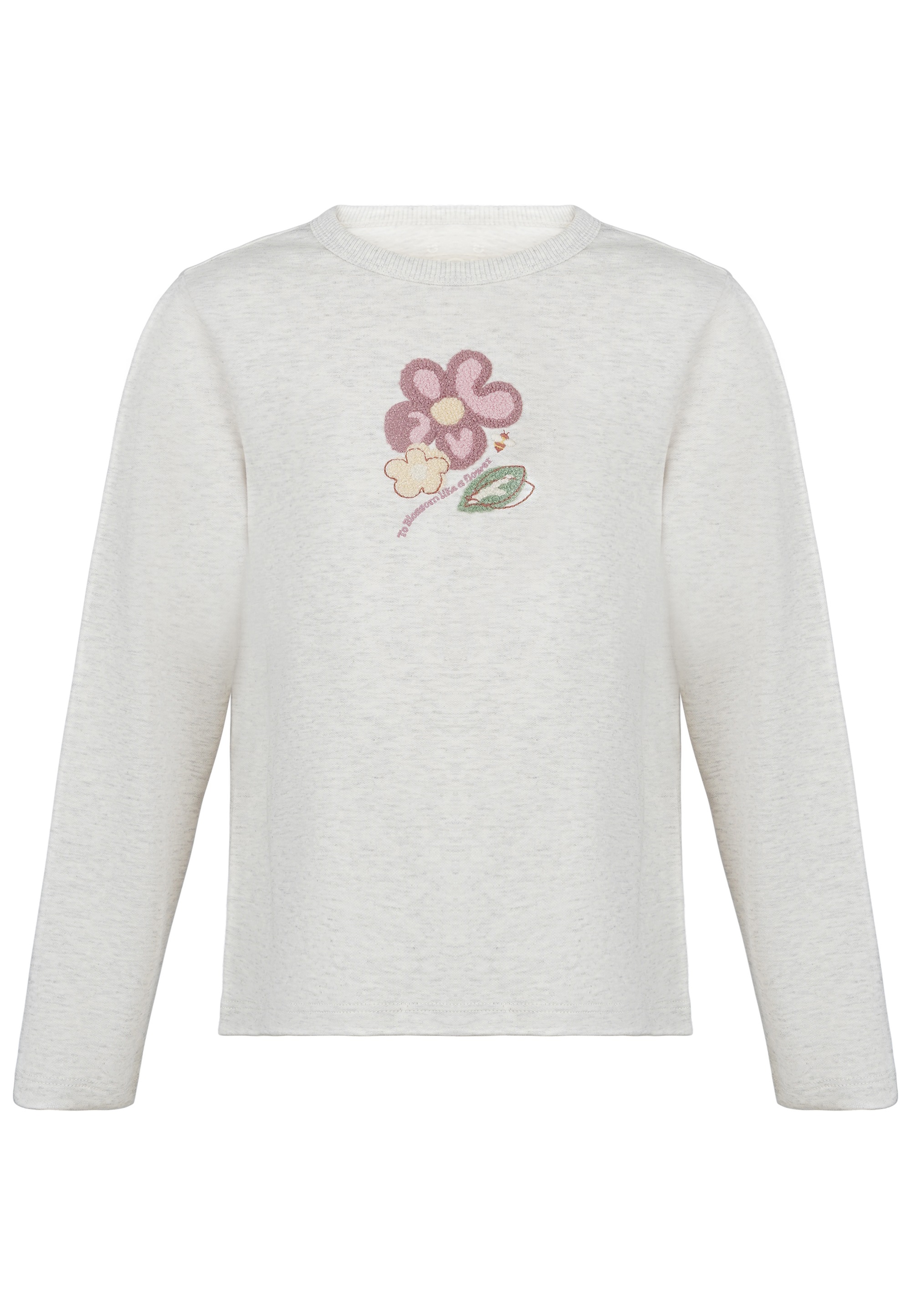junior bestellen | GIORDANO Blumen-Stickerei Langarmshirt, online mit verspielter BAUR