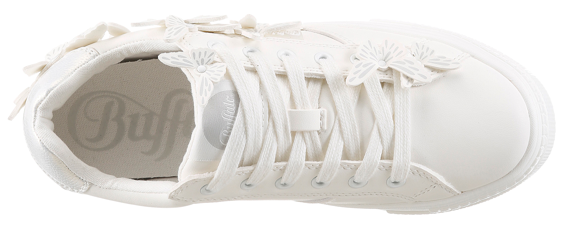 Buffalo Plateausneaker  Freizeitschuh, Halbschuh, Schnürschuh mit Schmetterlings-Verzierung