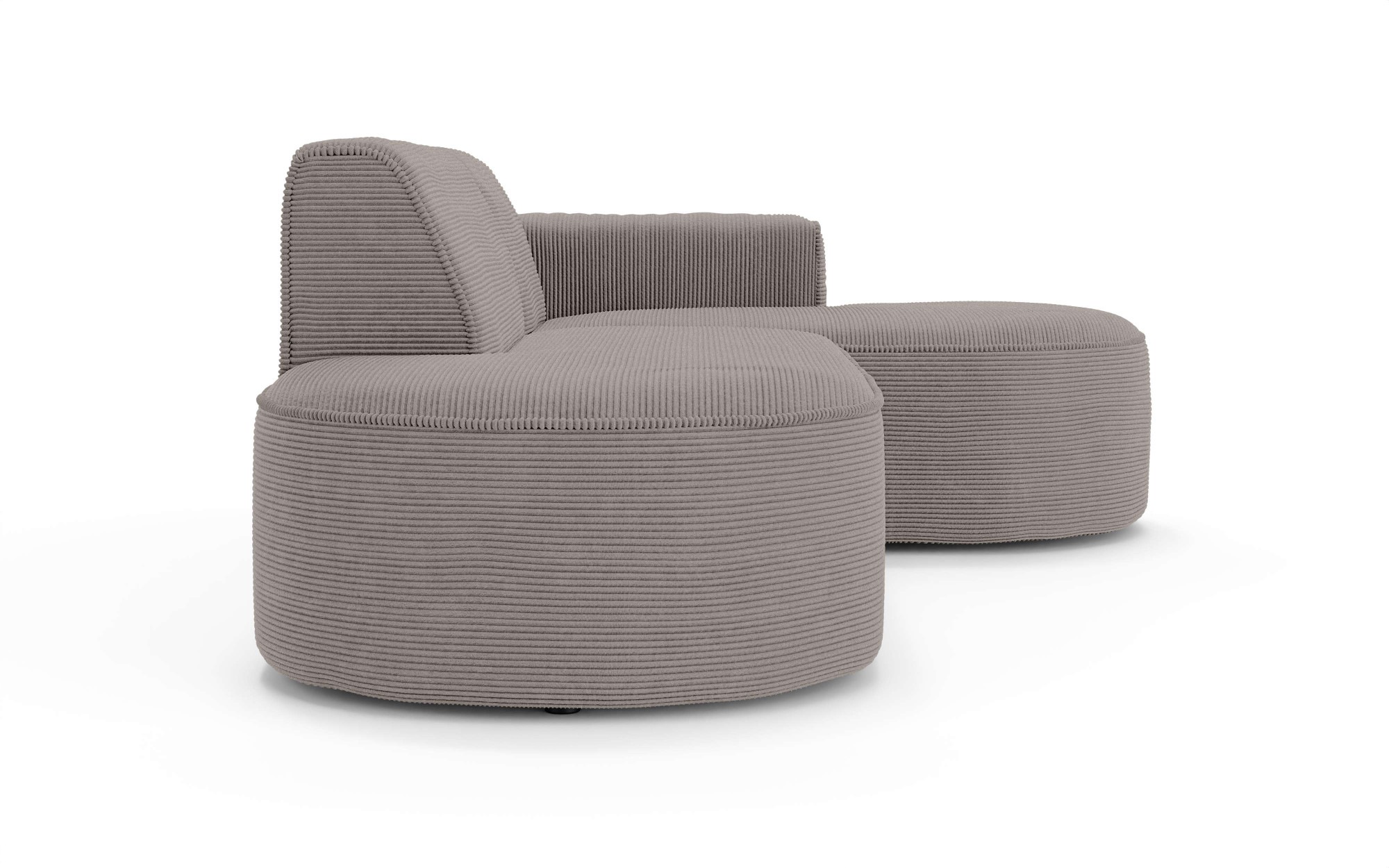 OTTO home Ecksofa »ADELLA Design-Sofa mit Recamiere rechts/links, 248/159/76 cm«, L-Form mit Wellenunterfederung, runde Form, auch in Cord