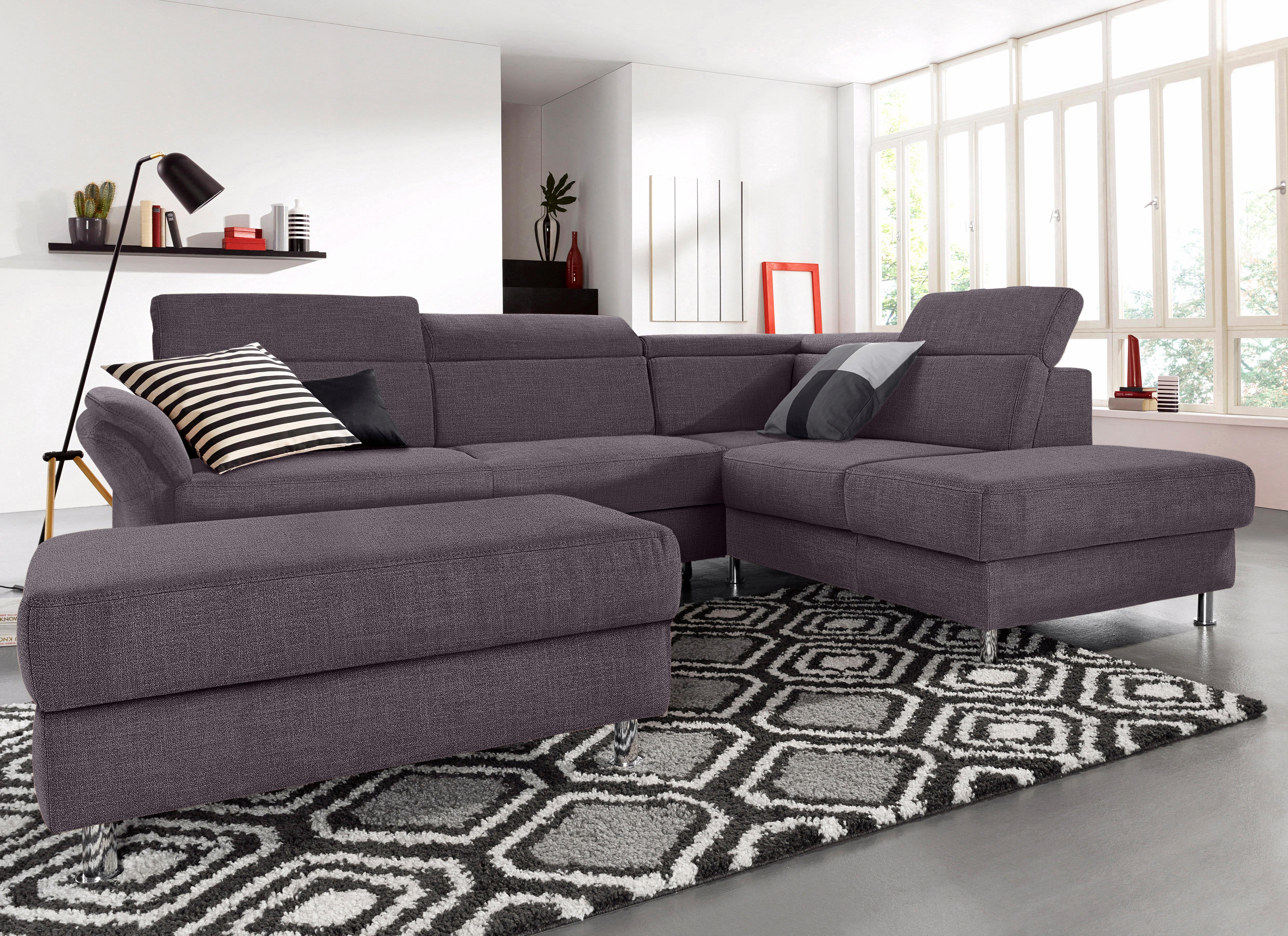 sit&more Ecksofa "Avignon L-Form" inklusive Kopfteilverstellung, wahlweise mit Schlaffunktion