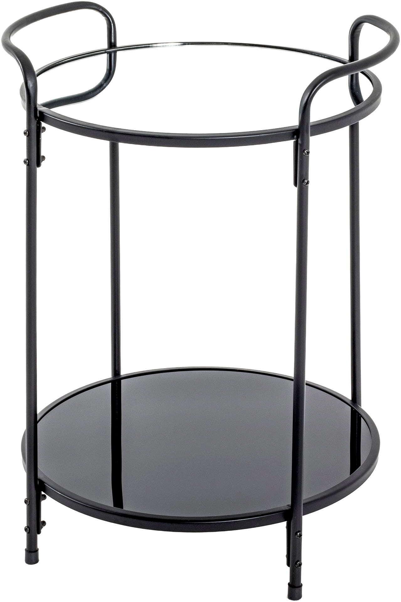 HAKU Beistelltisch "Sofatisch, Wohnzimmertisch" 1 Stk. tlg. rund - aus Metall Schwarz - Ø/H 37/50 cm