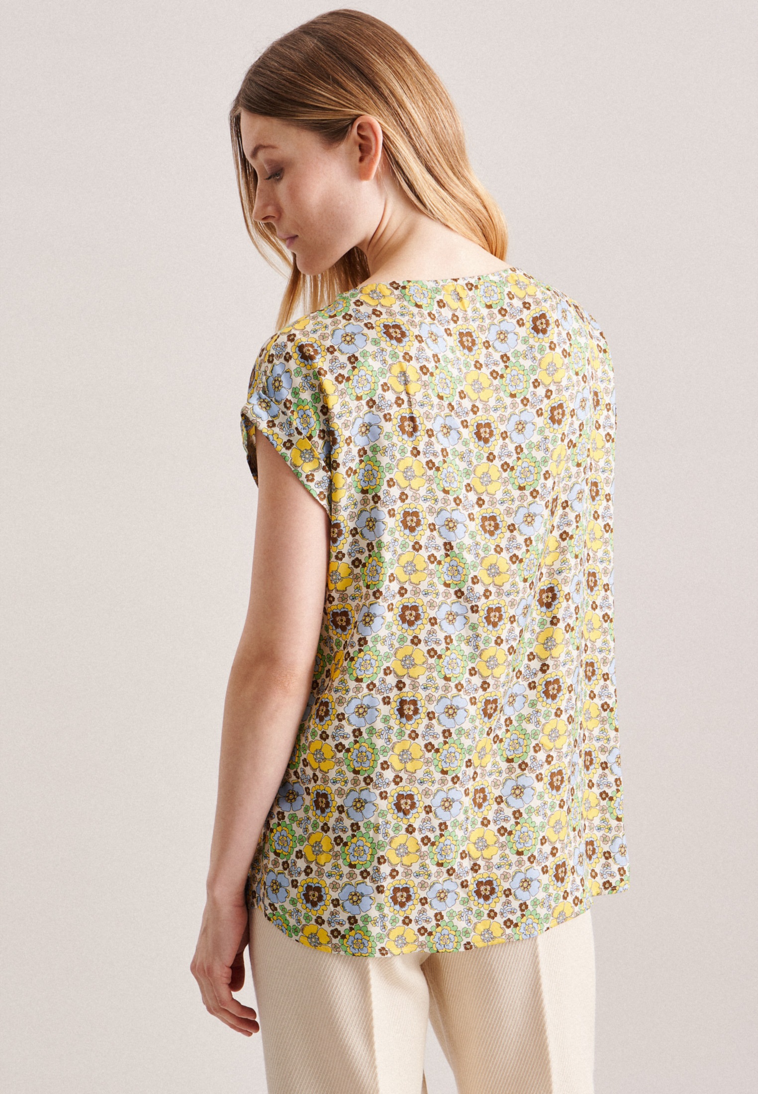 seidensticker Shirtbluse "Schwarze Rose" 1/2 Rundhals Druck günstig online kaufen