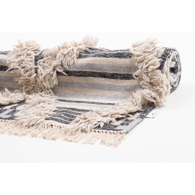 TOM TAILOR HOME Teppich »Cozy Kelim«, rechteckig, handgewebt, mit Fransen,  Boho-Style | BAUR