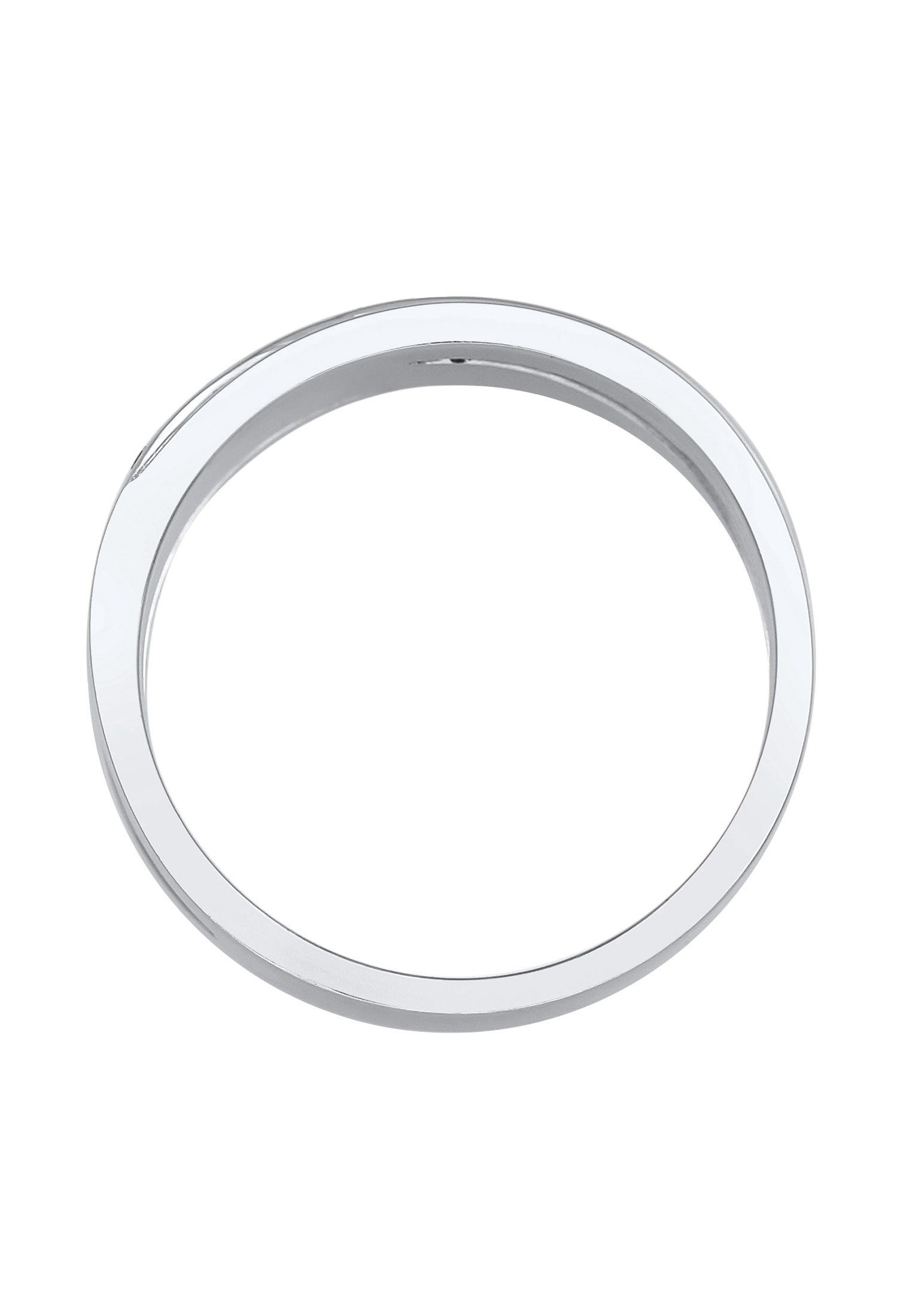 Elli Silberring »Ring Raffiniert Bandring Wickelring 925 Silber, mit Kristallen von Swarovski®«