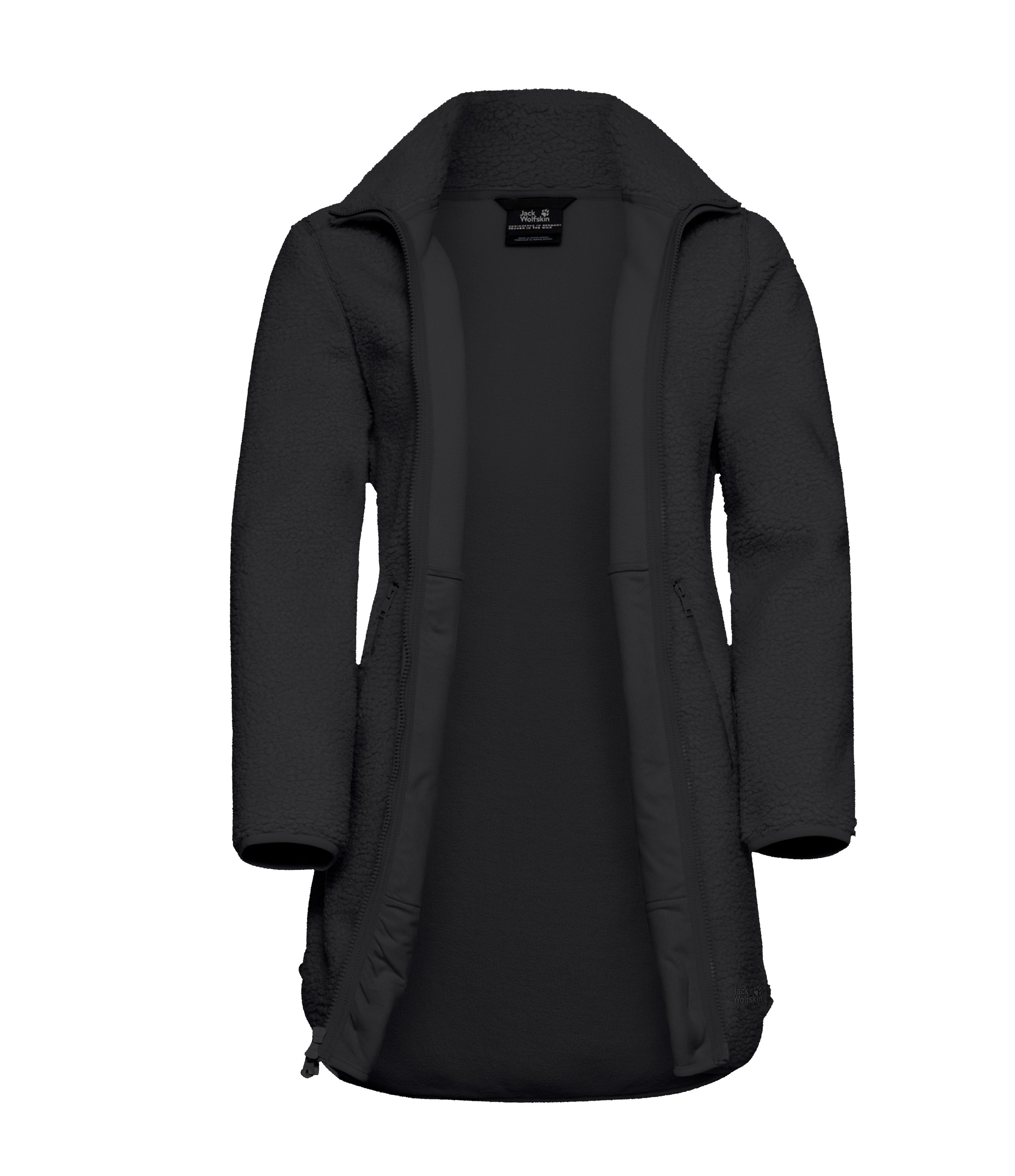 Jack Wolfskin Funktionsmantel »Sherpafleecemantel HIGH CURL COAT W«, Wärmend, winddicht, Übergangsjacke