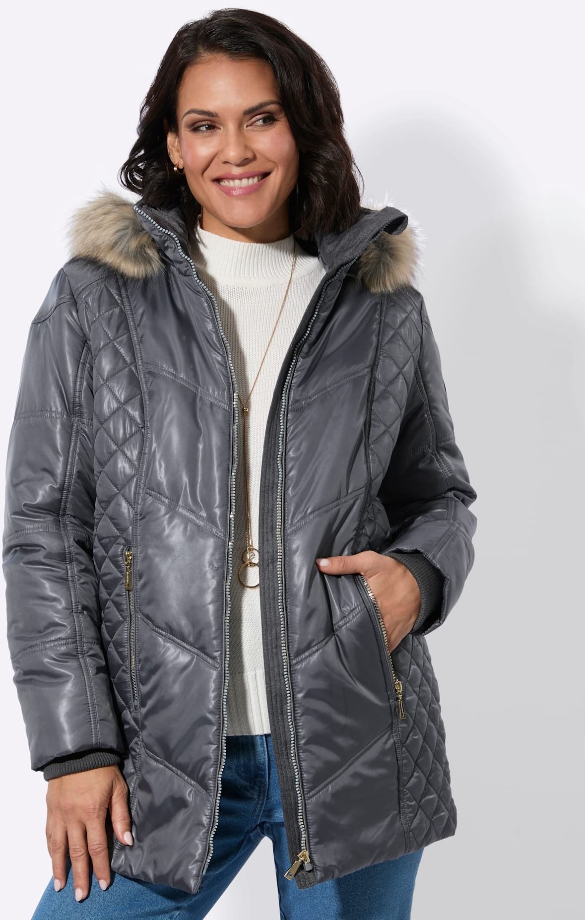 Casual Looks Steppjacke mit Kapuze