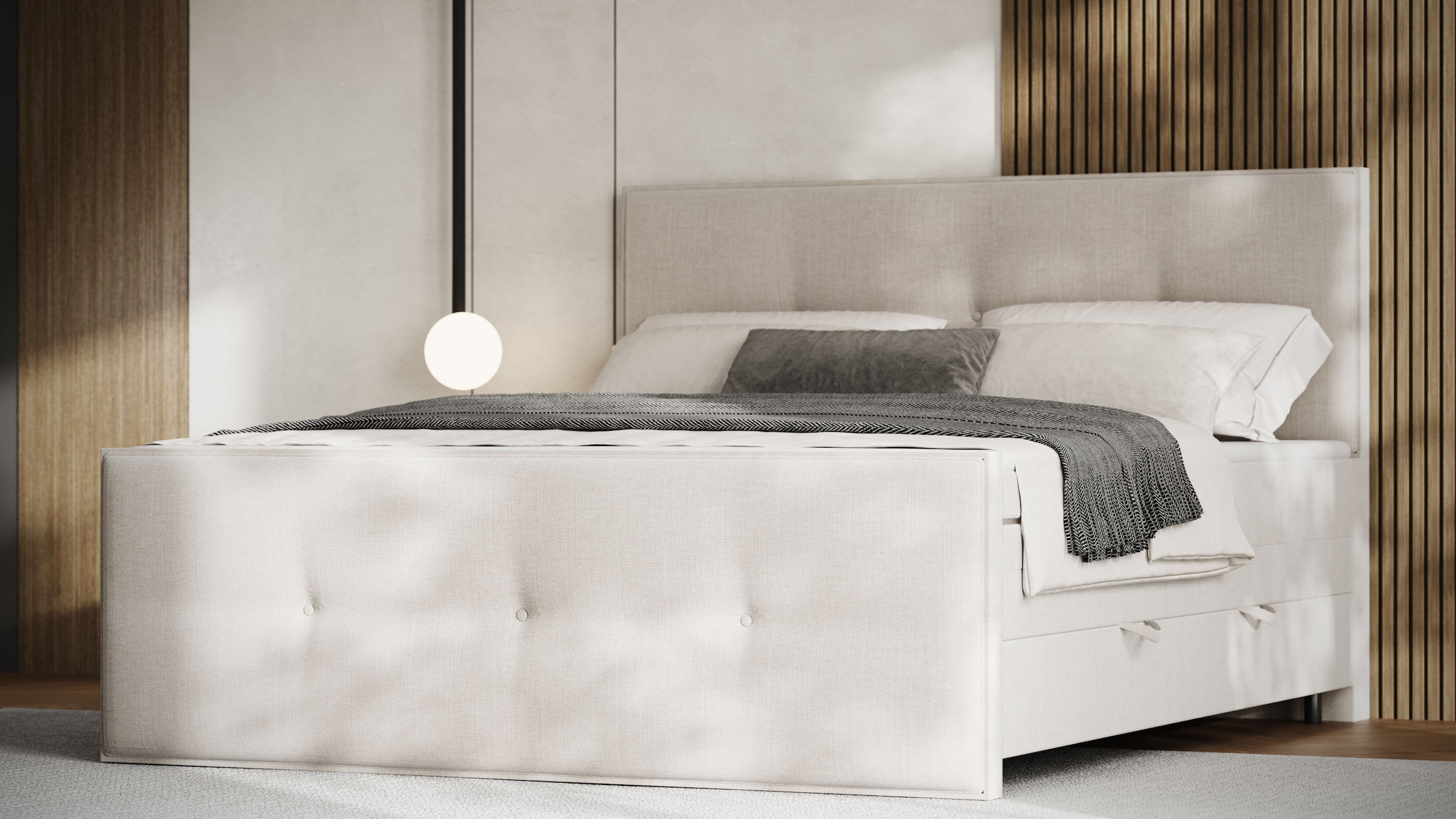FORTE Boxspringbett "Eve inkl. zwei Bettkästen und Kaltschaum Topper", und günstig online kaufen