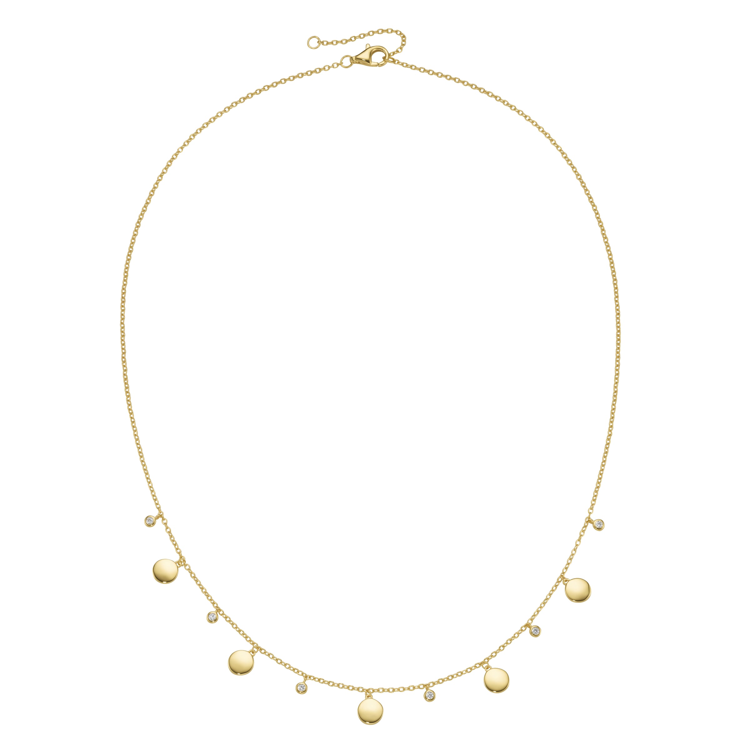 Smart Jewel Collier »mit runden Plättchen und Zirkonia als Behang, Silber 925«