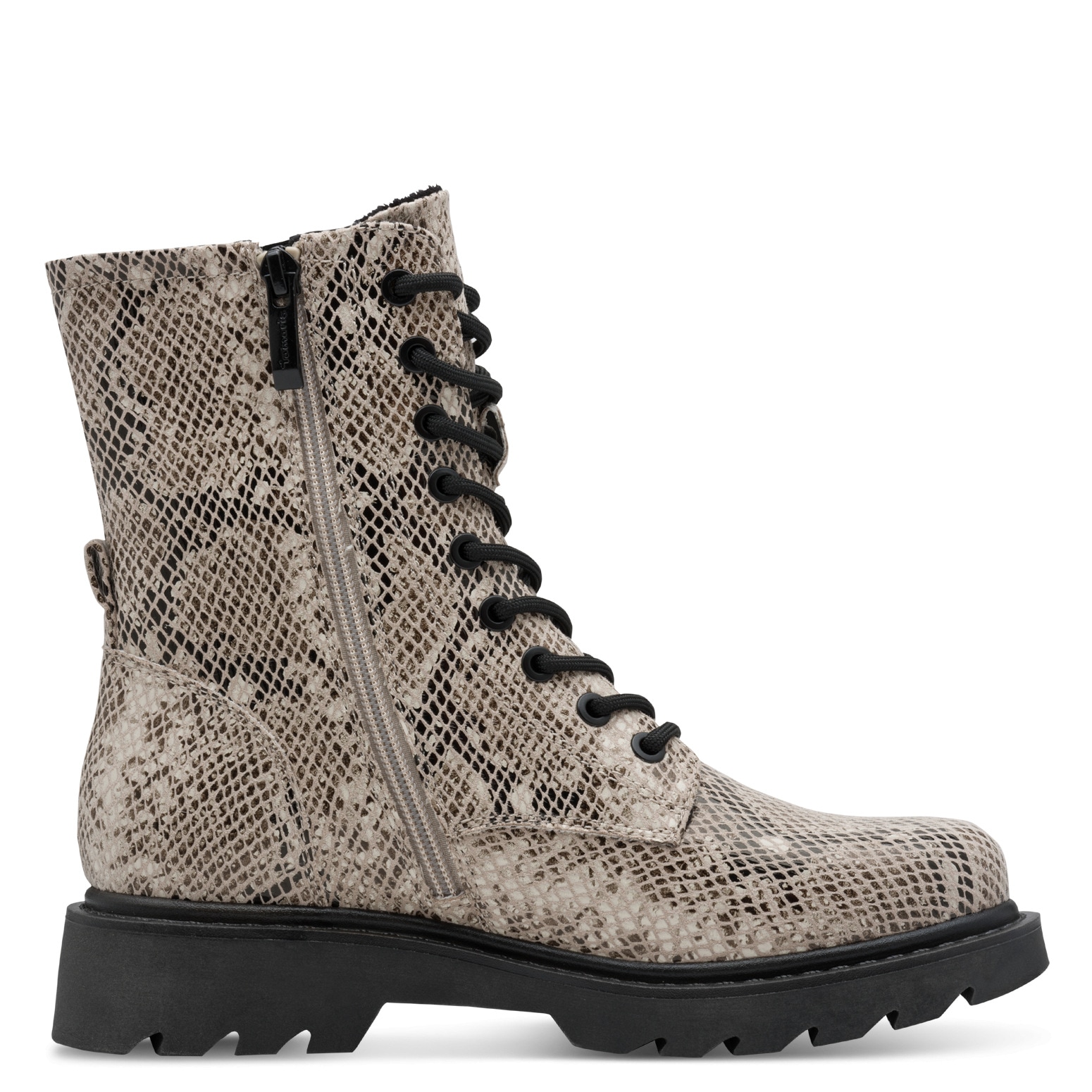 Tamaris Schnürstiefelette, Blockabsatz, Schnürboots mit trendiger Prägung
