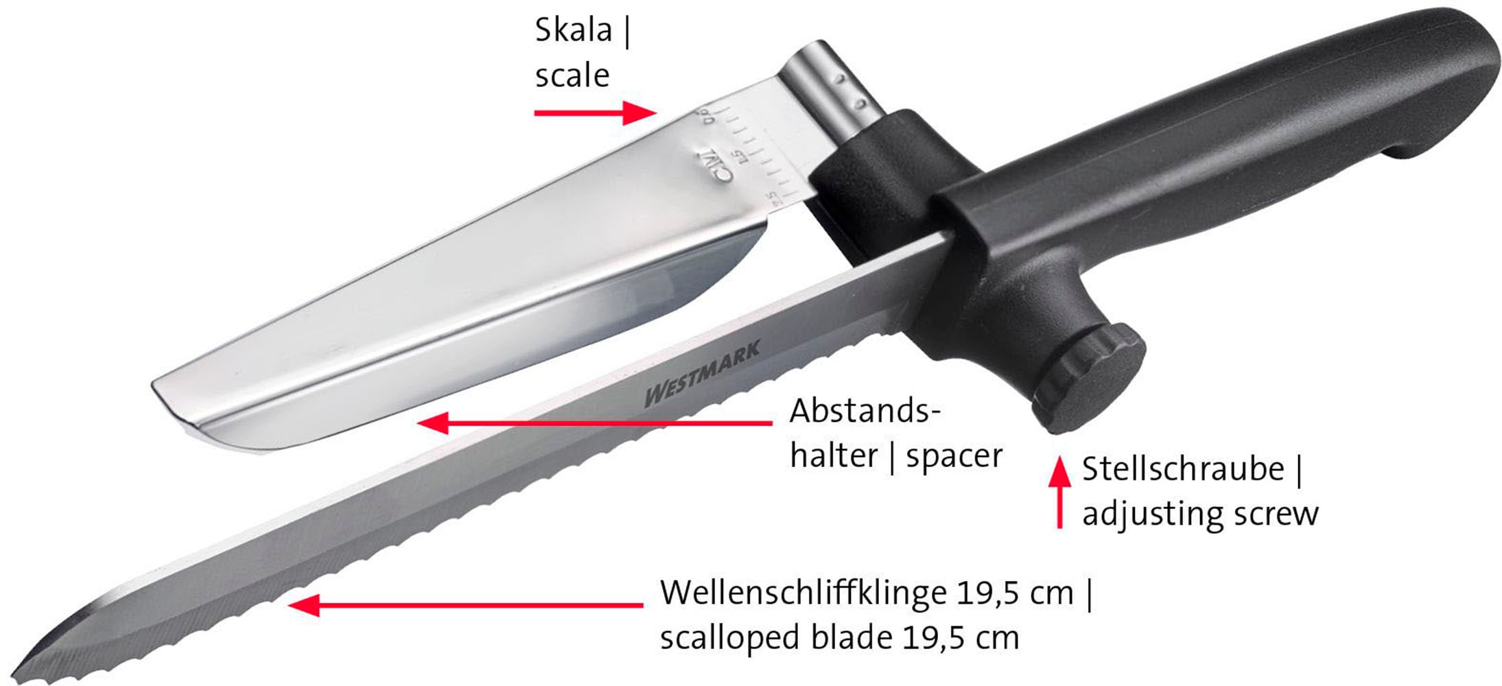 WESTMARK Allzweckmesser »So Clever«, (1 tlg.), mit scharfer Wellenschliffklinge und Abstandhalter