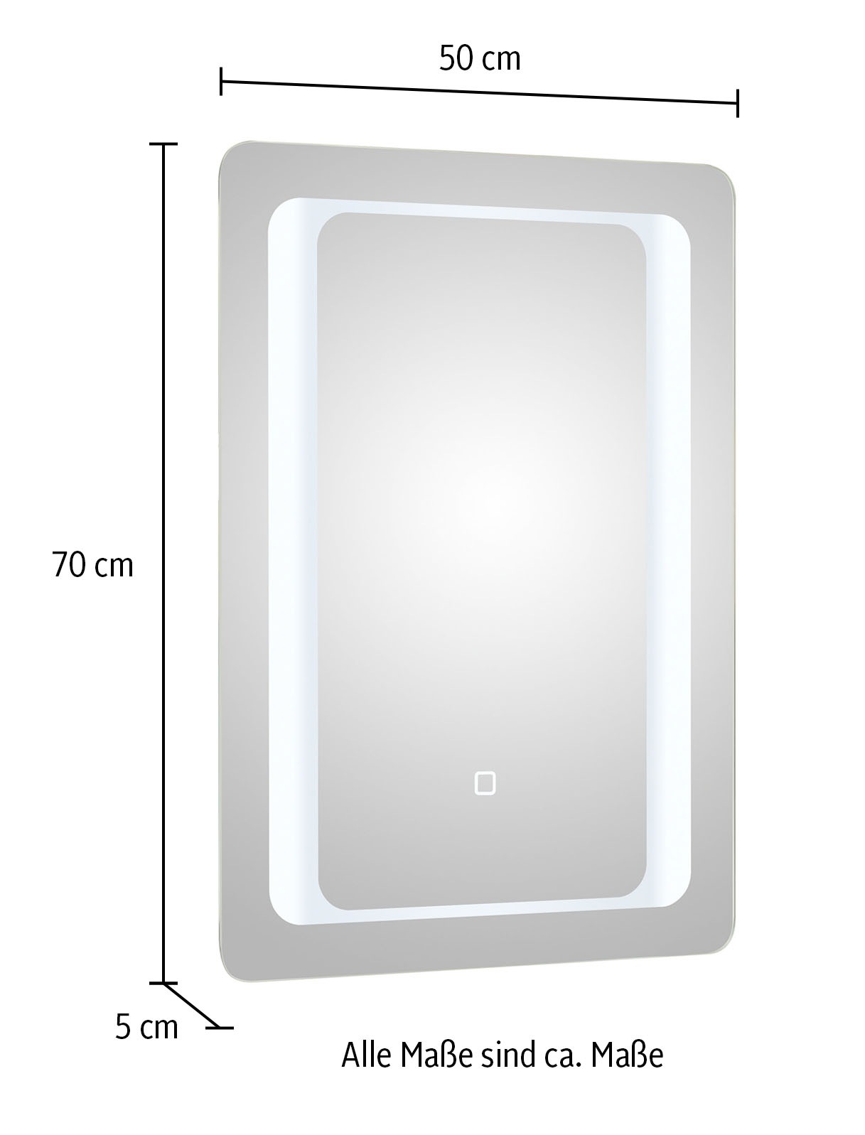 Saphir Badspiegel »Quickset 326, inklusive Touchsensor, 50cm breit«