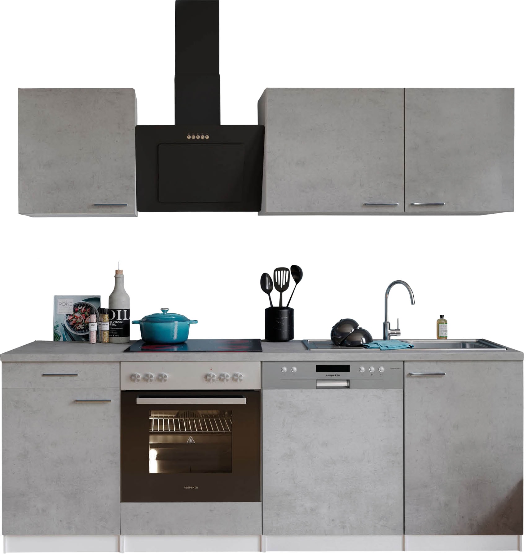 MESANA Küchenzeile "Malia", Breite 220 cm, 85 cm Arbeitshöhe, in exklusiver günstig online kaufen