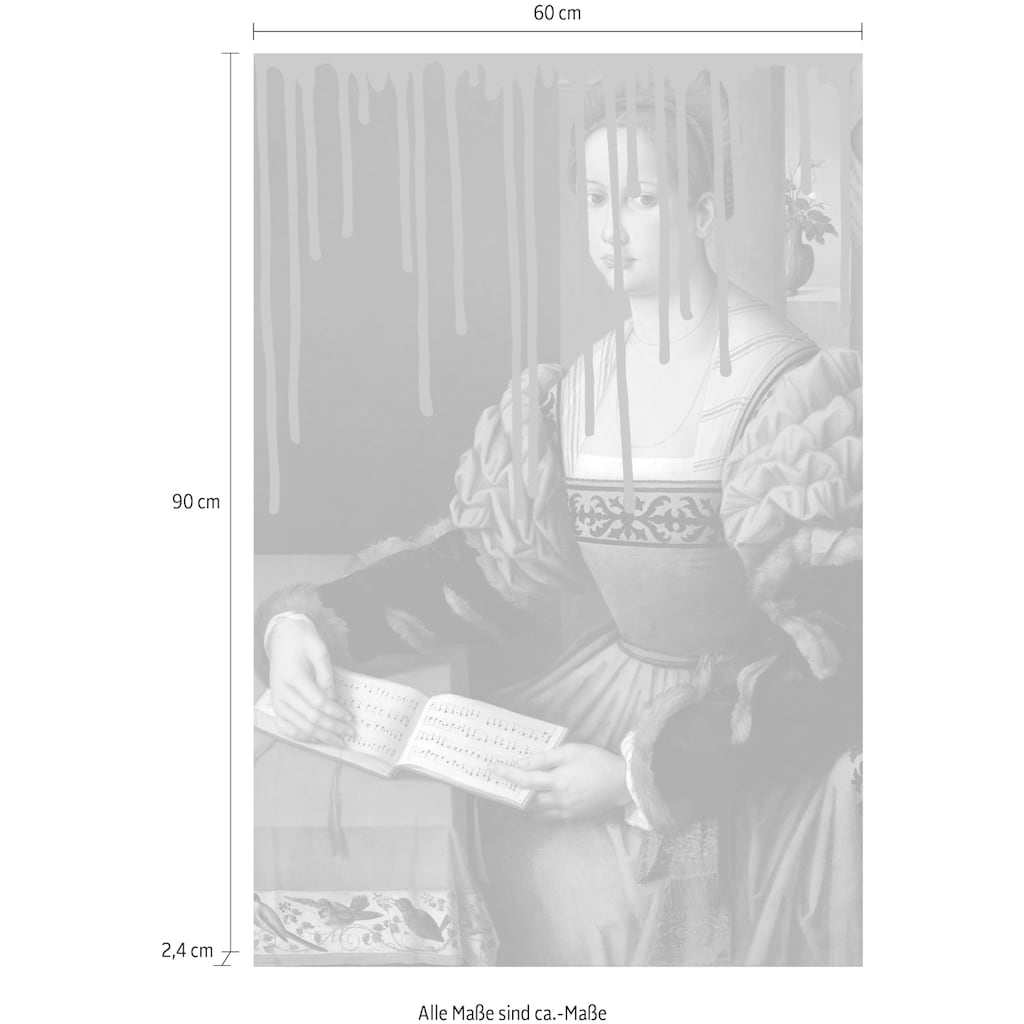 queence Acrylglasbild »Frau mit Buch«