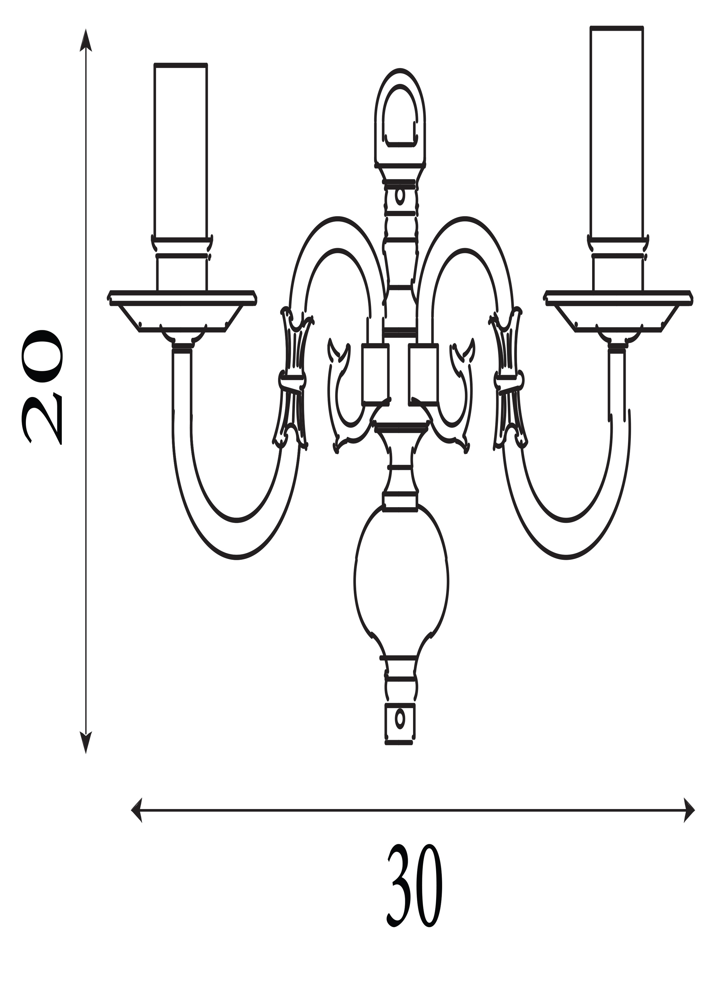 Searchlight Wandleuchte »Flemish 2Lt Wandlampe - Massives Messingmetall« E14 1 Stk.