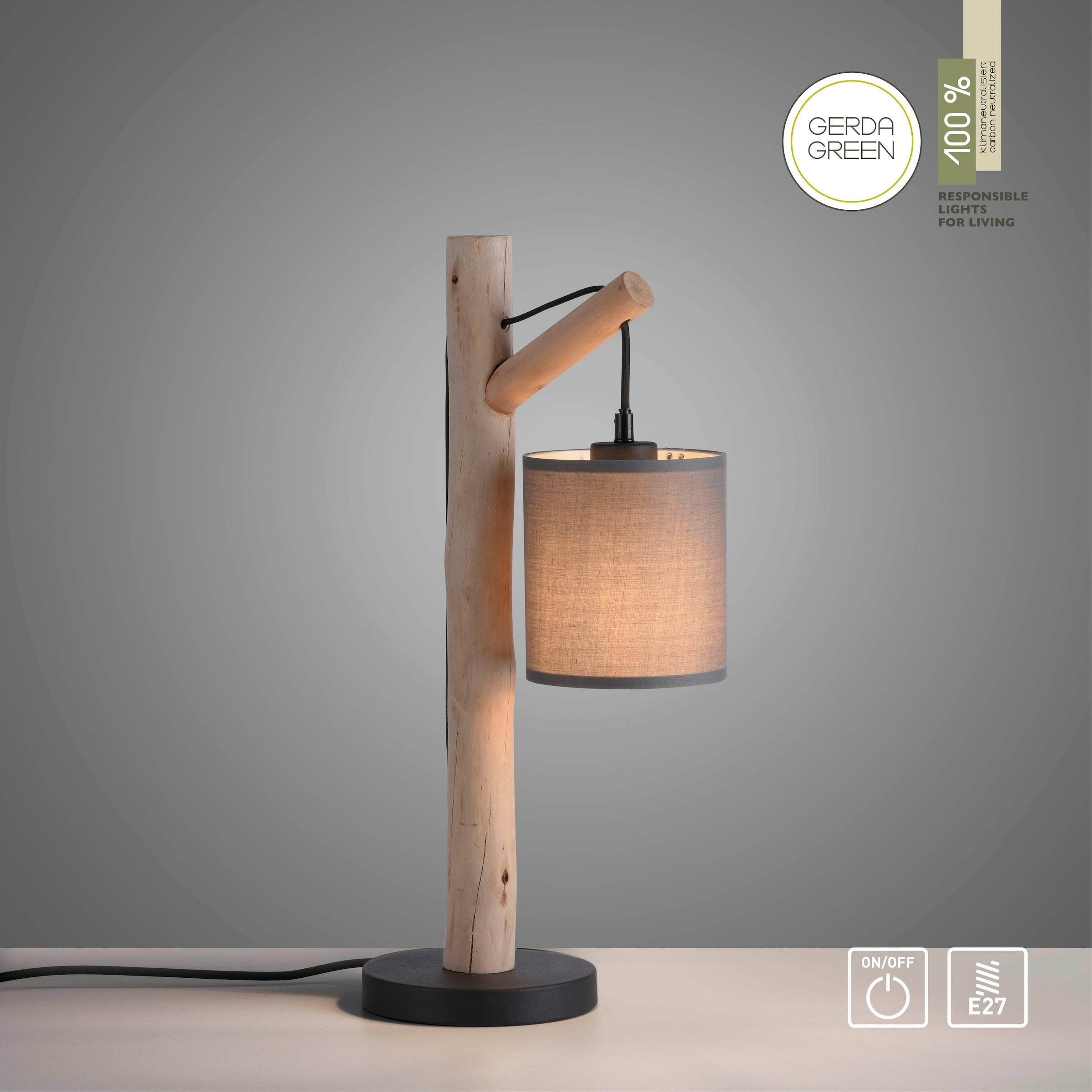 JUST LIGHT Tischleuchte »GREEN TRIB«, 1 flammig, Leuchtmittel E27 | ohne Leuchtmittel