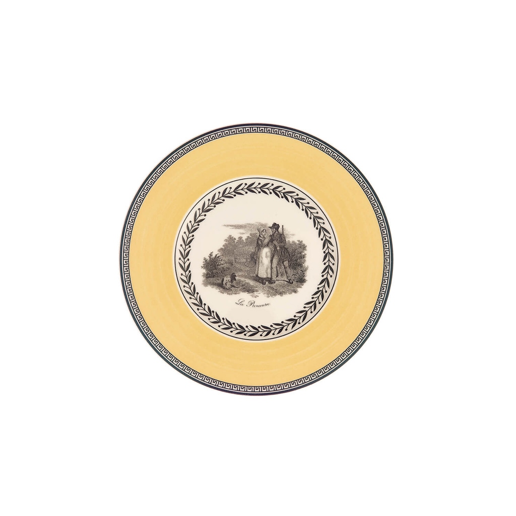 VILLEROY & BOCH Brotteller "Brotteller Audun Chasse ø 16 cm weiß-grau-gelb", gelb, Speiseteller