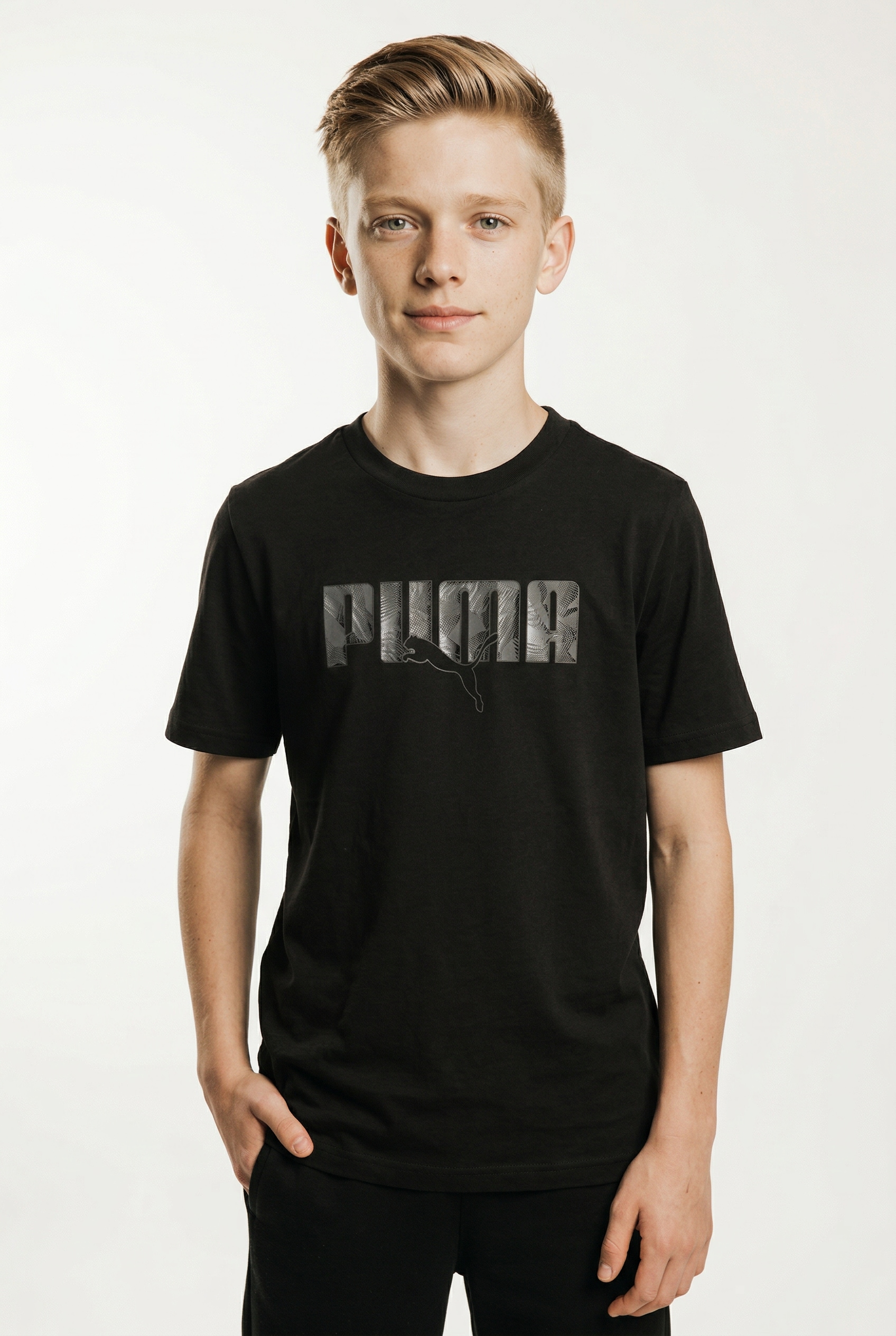 PUMA T-Shirt "ESS LOGO LAB STORY 2 TEE B" Regular Fit, Kurzarm, Rundhalsausschnitt, für Jugendliche