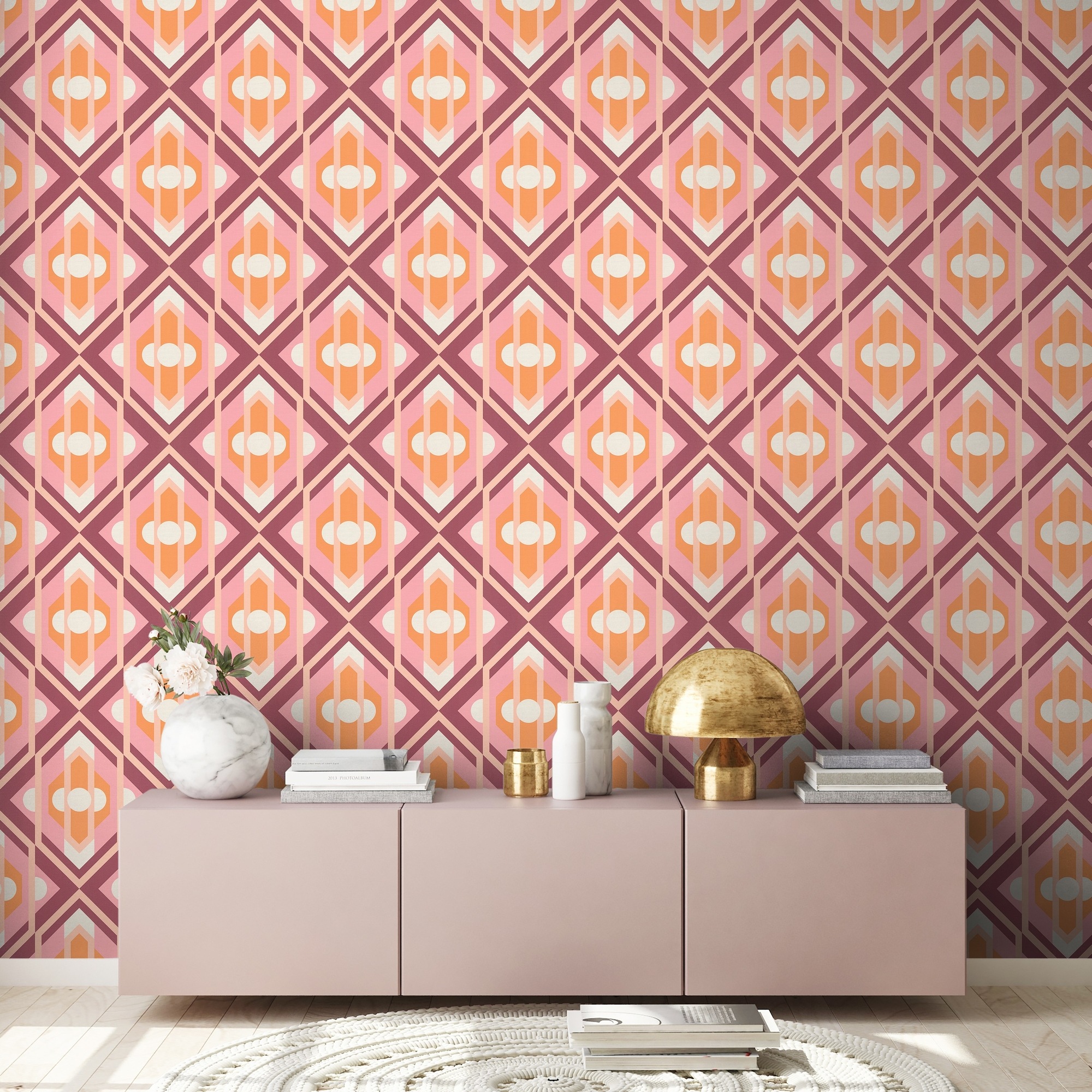 A.S. Création 1100000002199 "Retro Chic 3D-Tapete Mustertapete Grafik 3D" matt strukturiert Vliestapete Kunst für Schlafzimmer Küche Wohnzimmer 3D Design modern