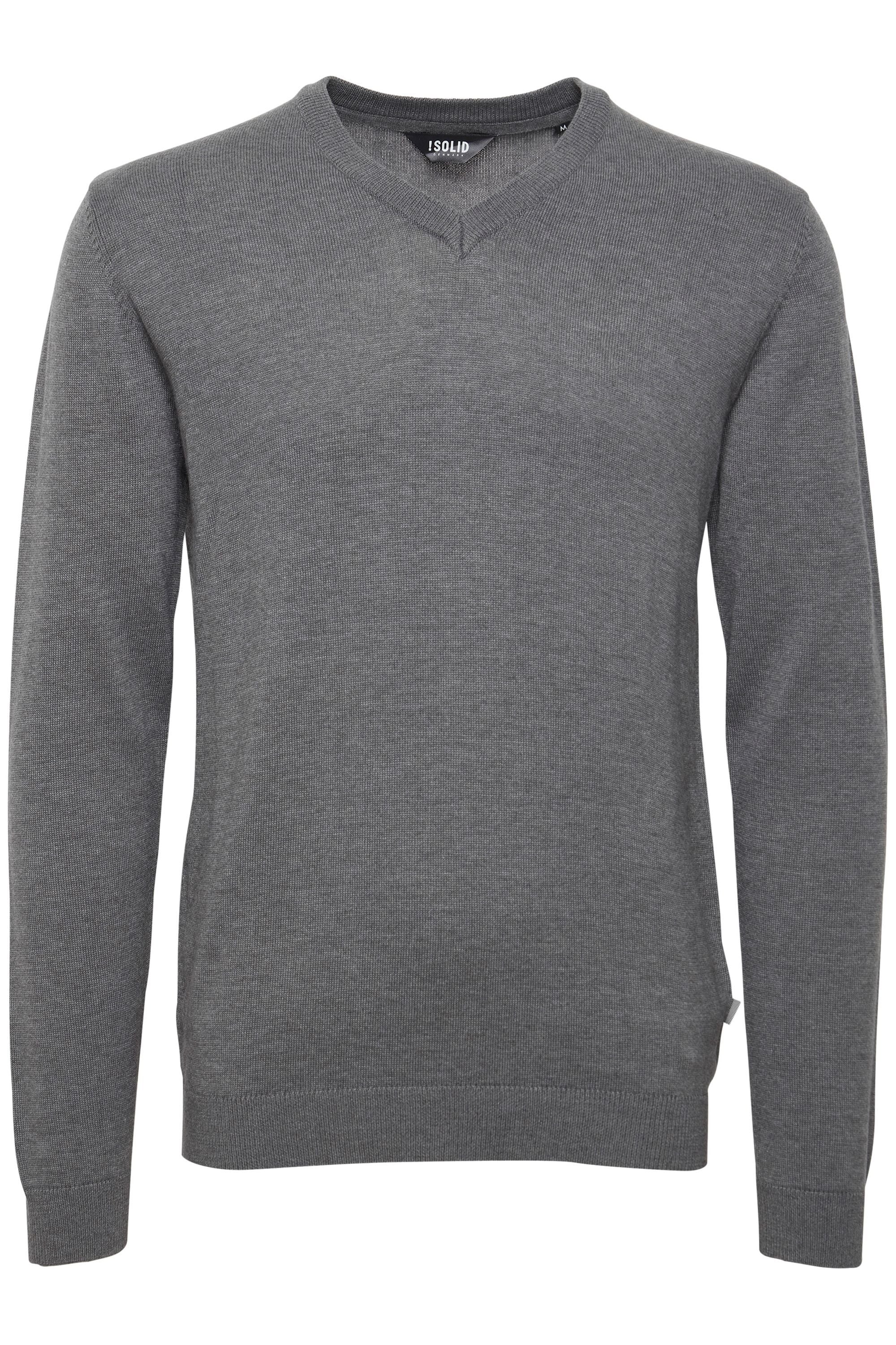 !solid Strickfleece-Pullover SOLID "Strickpullover SDAlegre", Jungen, Gr. M, grau (gray melange), Obermaterial: 100% Baumwolle CO., Pullover