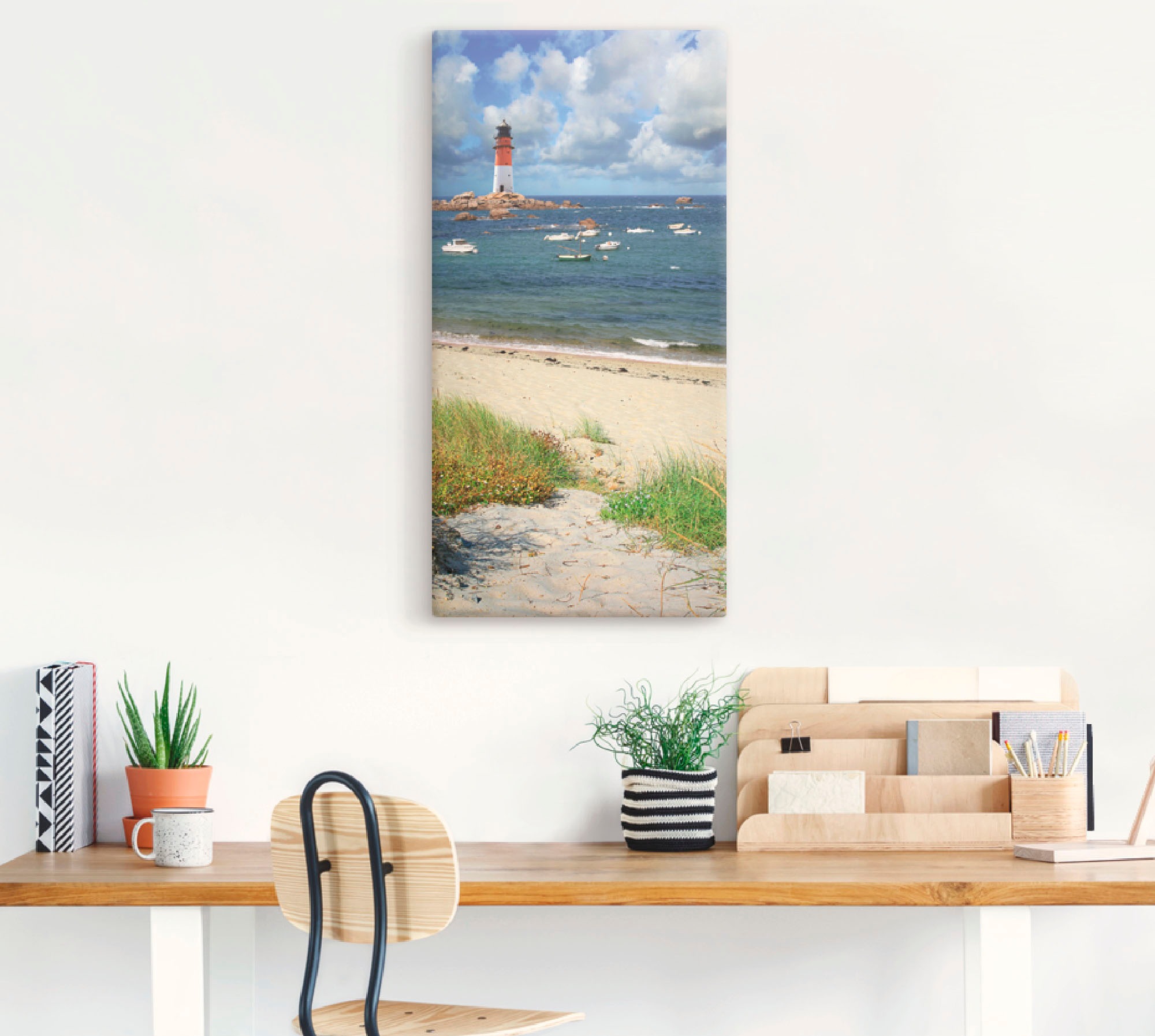 Artland Wandbild "Blick von den Dünen" Küste 1 Stk. tlg. auf Holzrahmen ges günstig online kaufen