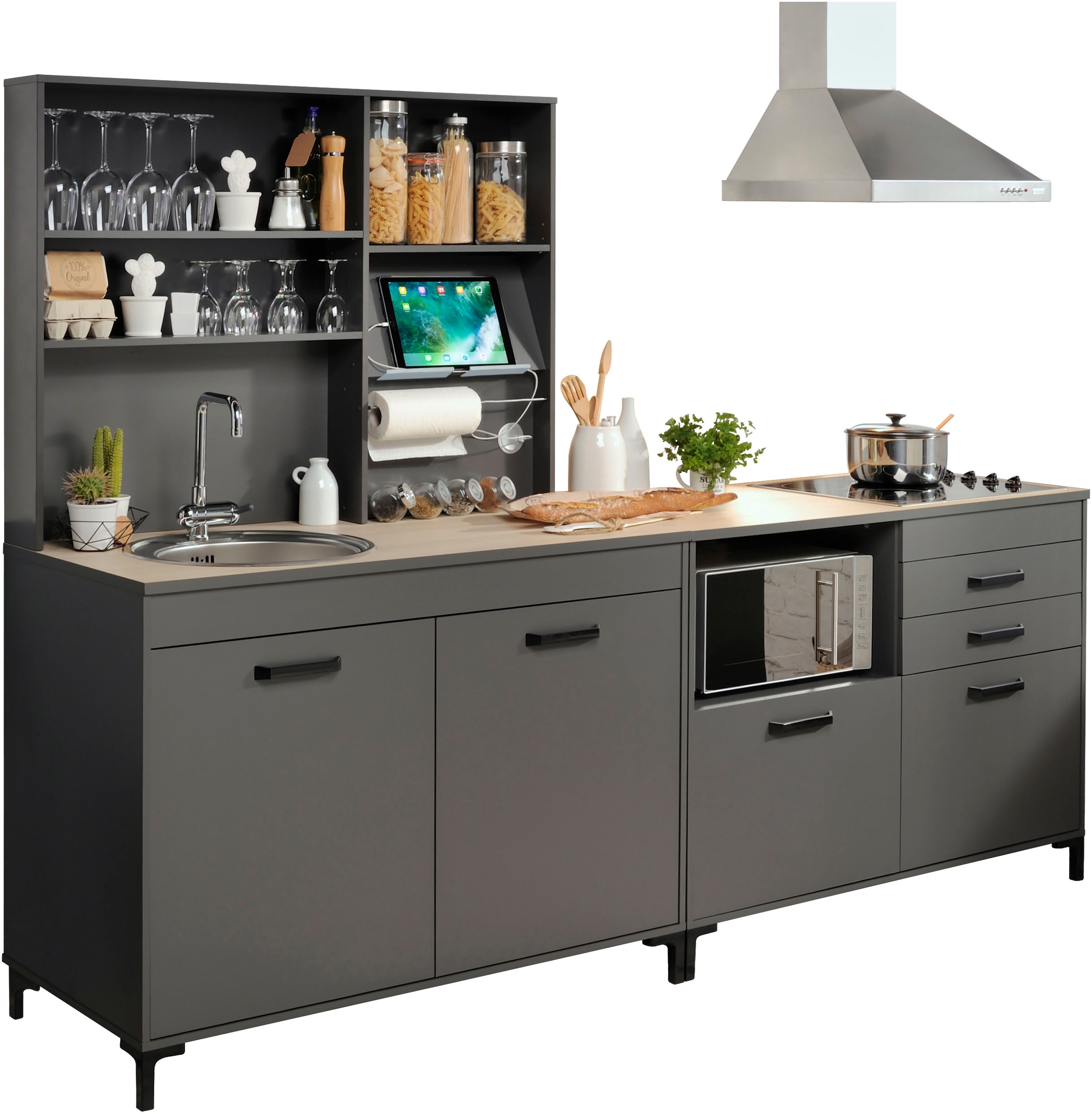 Parisot Schrank-Set "Moove 2, Küchenzeile, Arbeitsflächen ohne Ausschnitt ( günstig online kaufen