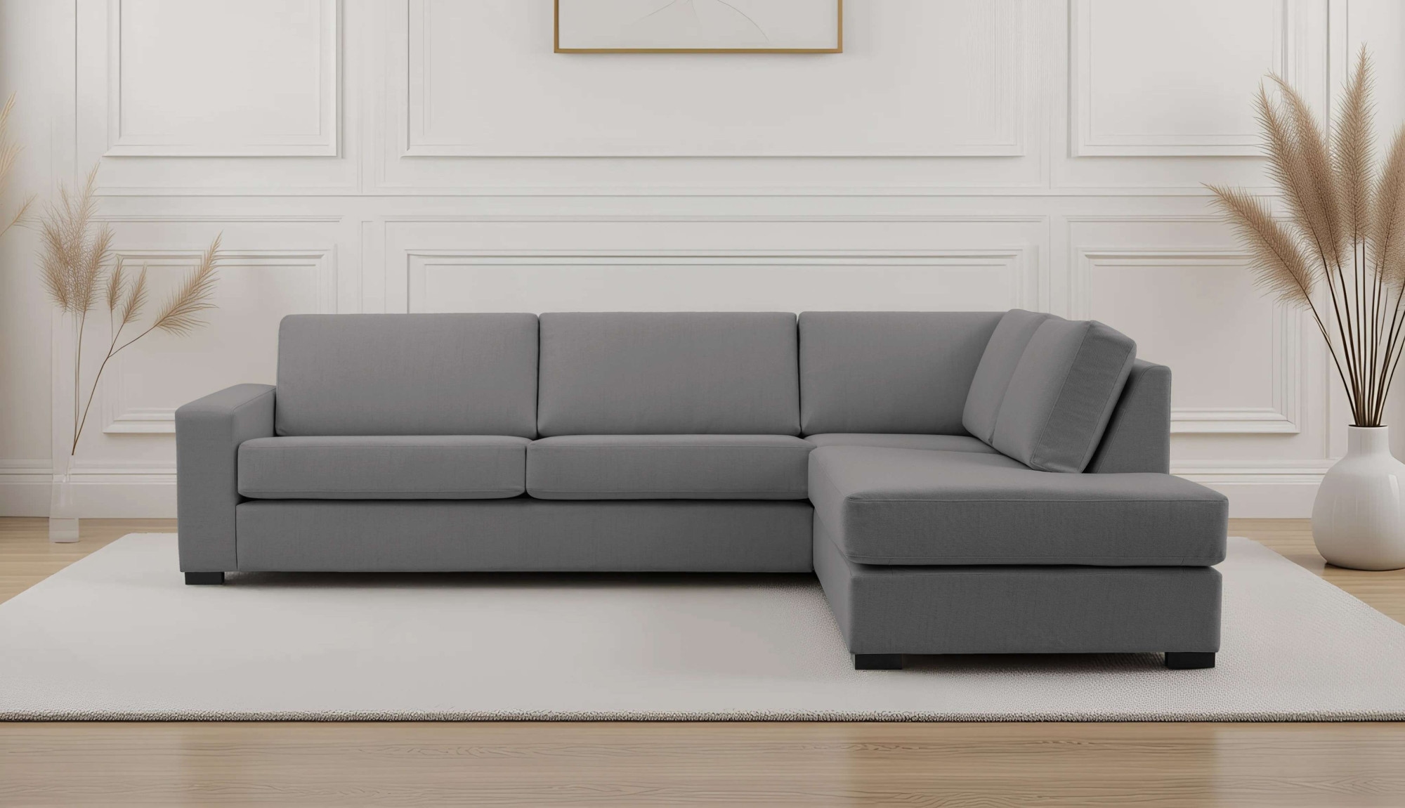 Home affaire Ecksofa "Branwell", Breite 304 cm, Struktur fein, mit Wellenun günstig online kaufen