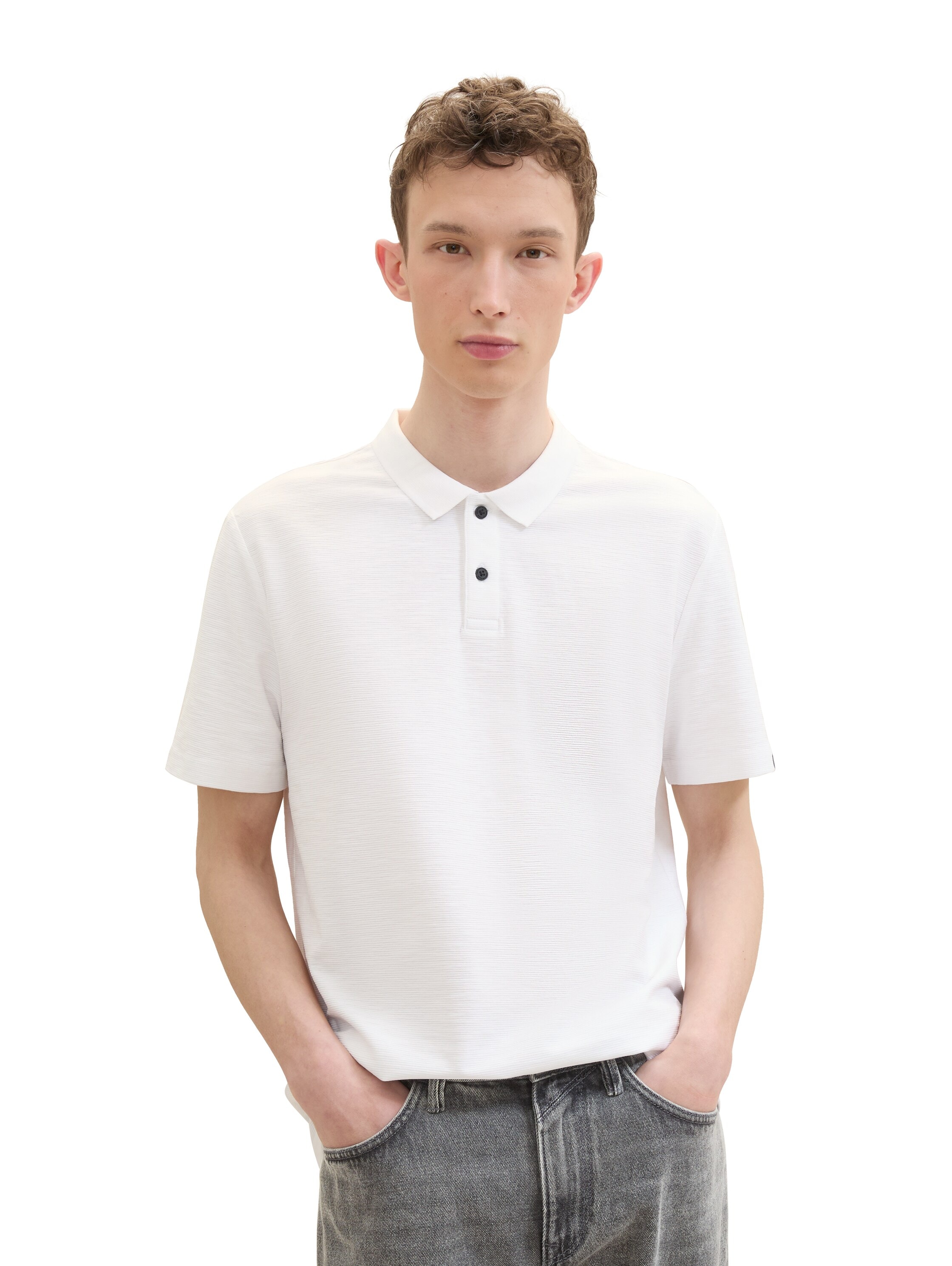 TOM TAILOR Denim Poloshirt, in gerippter Optik