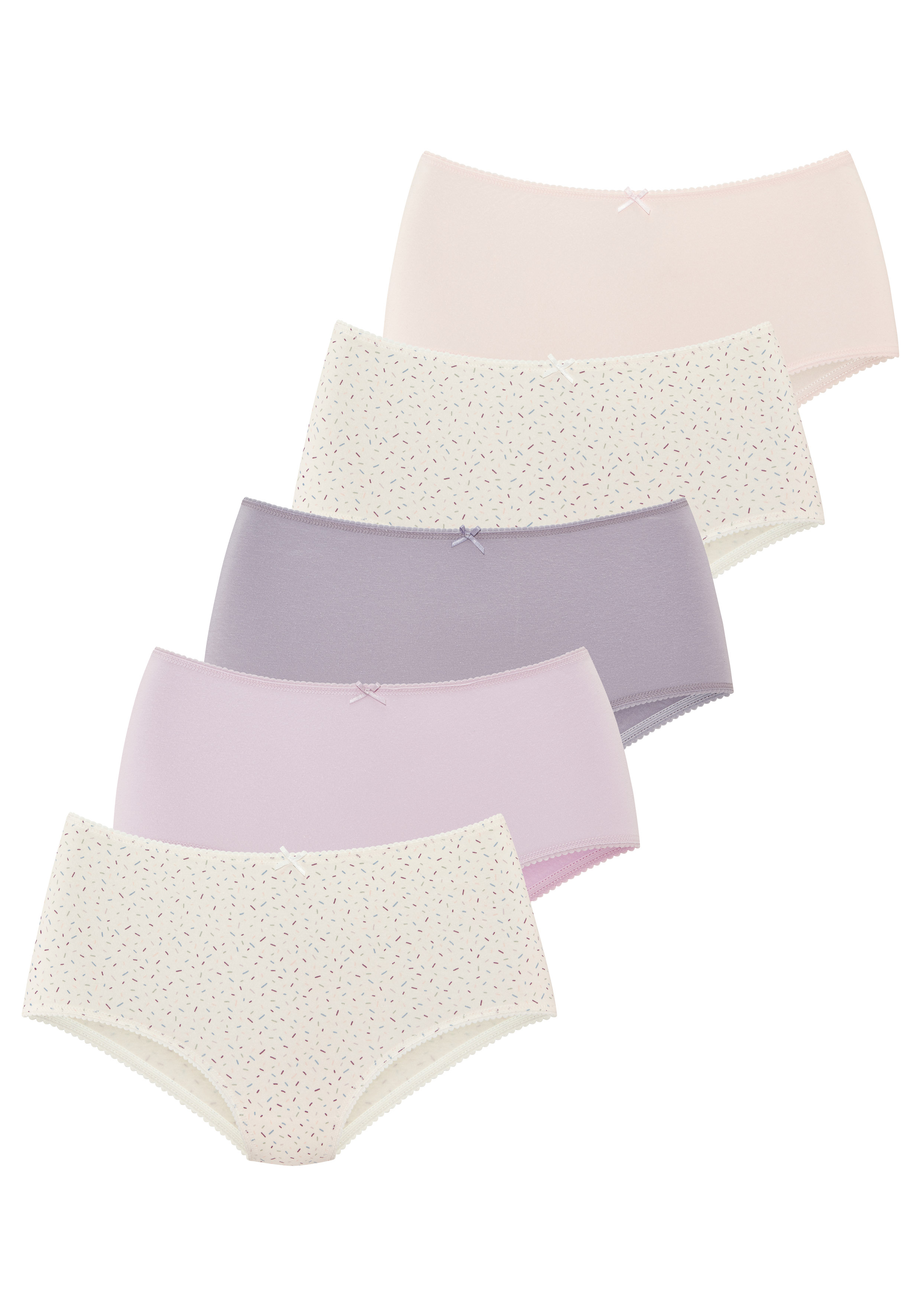 Vivance Taillenslip mit kleiner Häkelkante, elastische Baumwollmischung