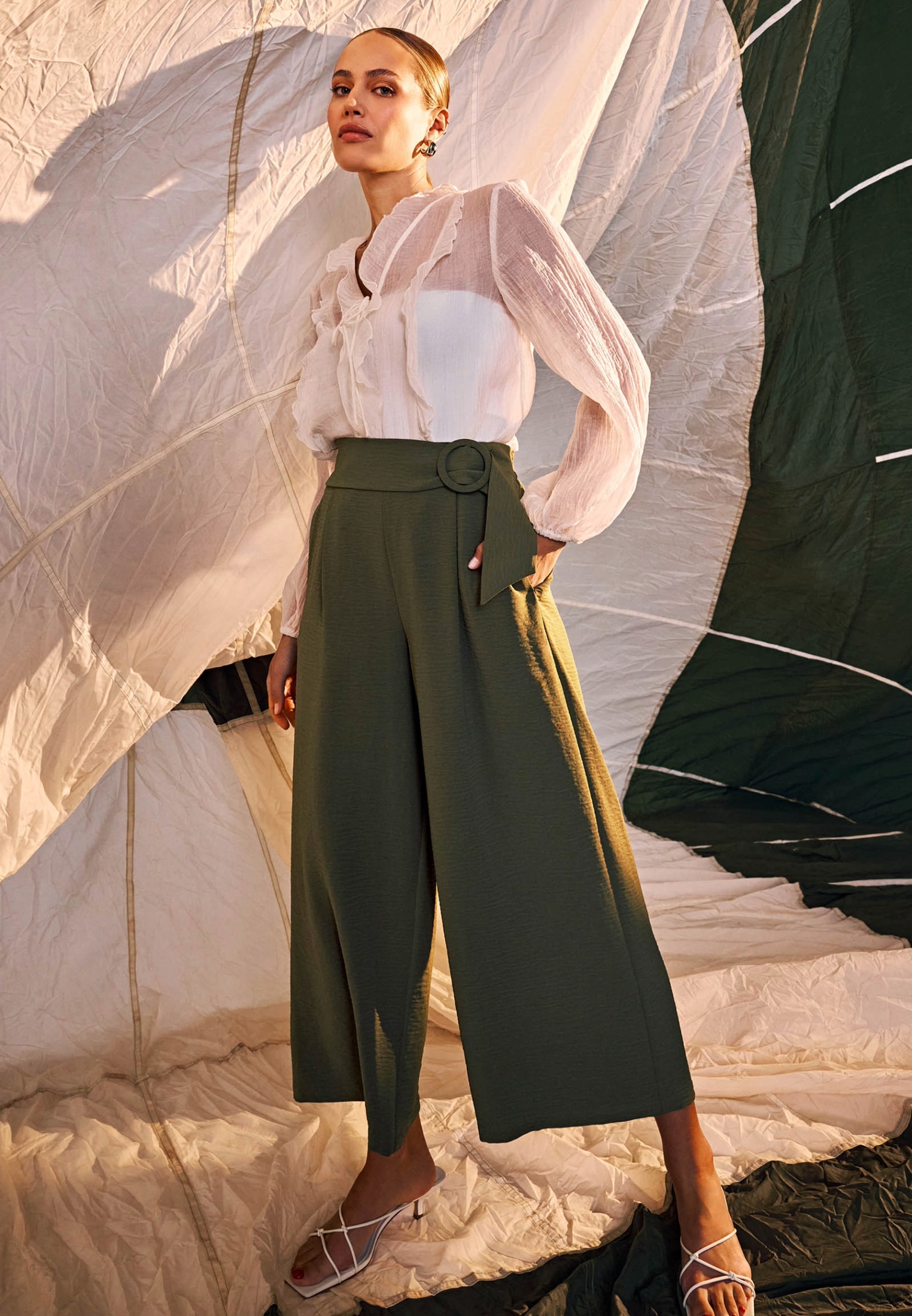Zero Stoffhose "zero Hose mit weitem Bein und Gürtel 26 Inch", Gürtel günstig online kaufen