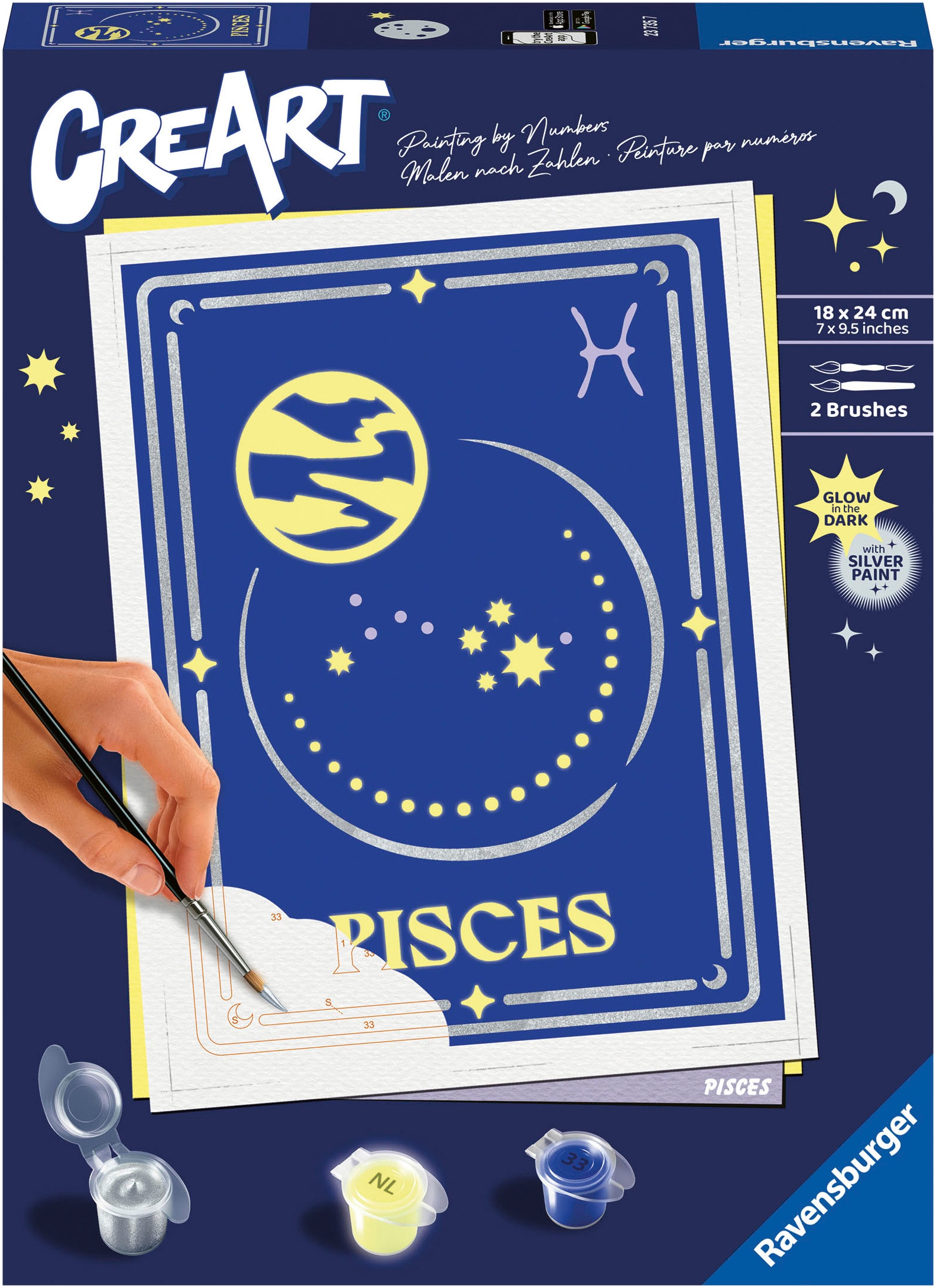 Malen nach Zahlen »Sternzeichen (Zodiac Sign) Fische«, Made in Europe, FSC® - schützt...