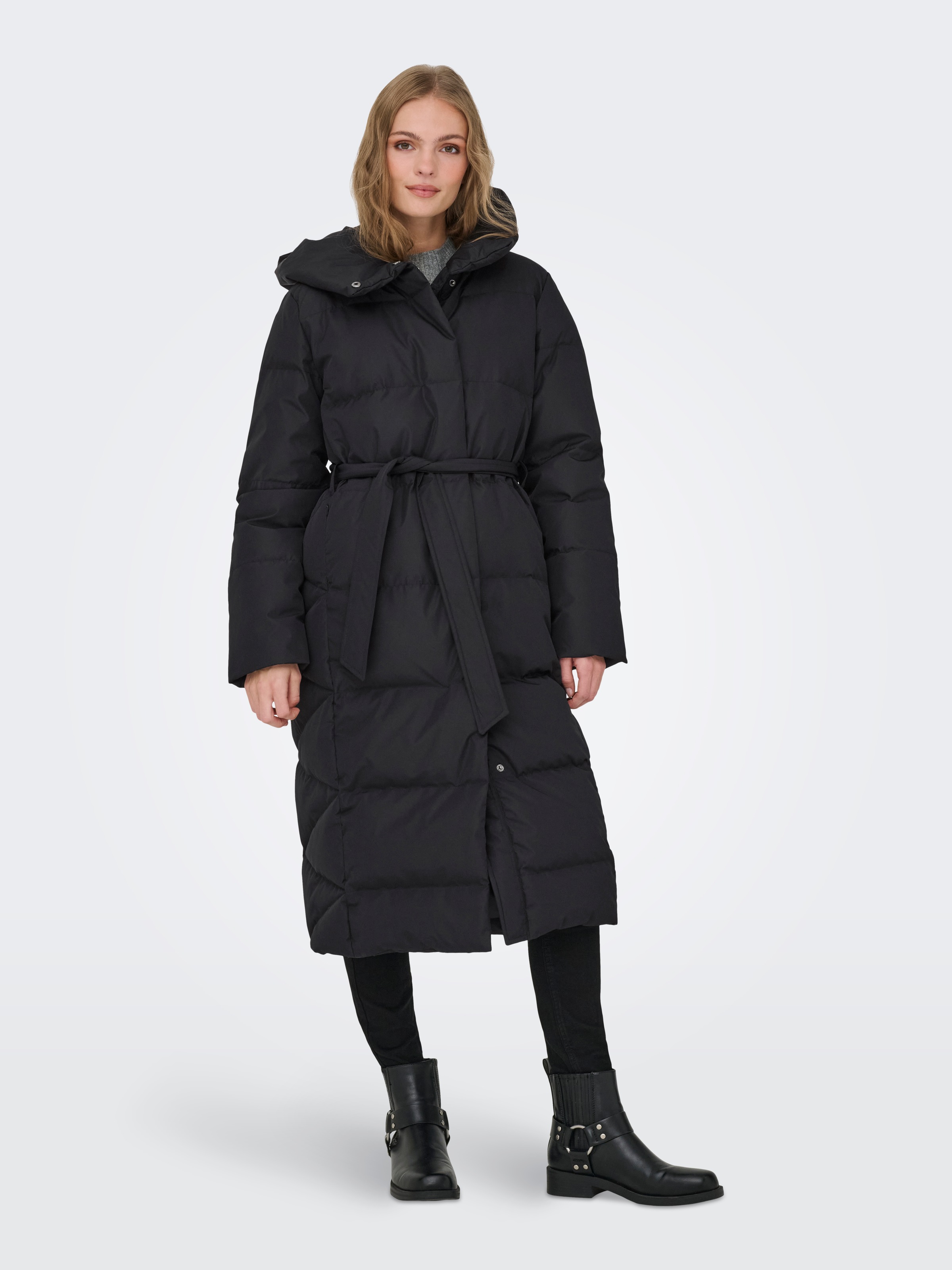 ONLY Steppmantel »ONLDAGMAR PUFFER BELT DOWN COAT OTW« Kunstfaser, leicht und warm gefüttert