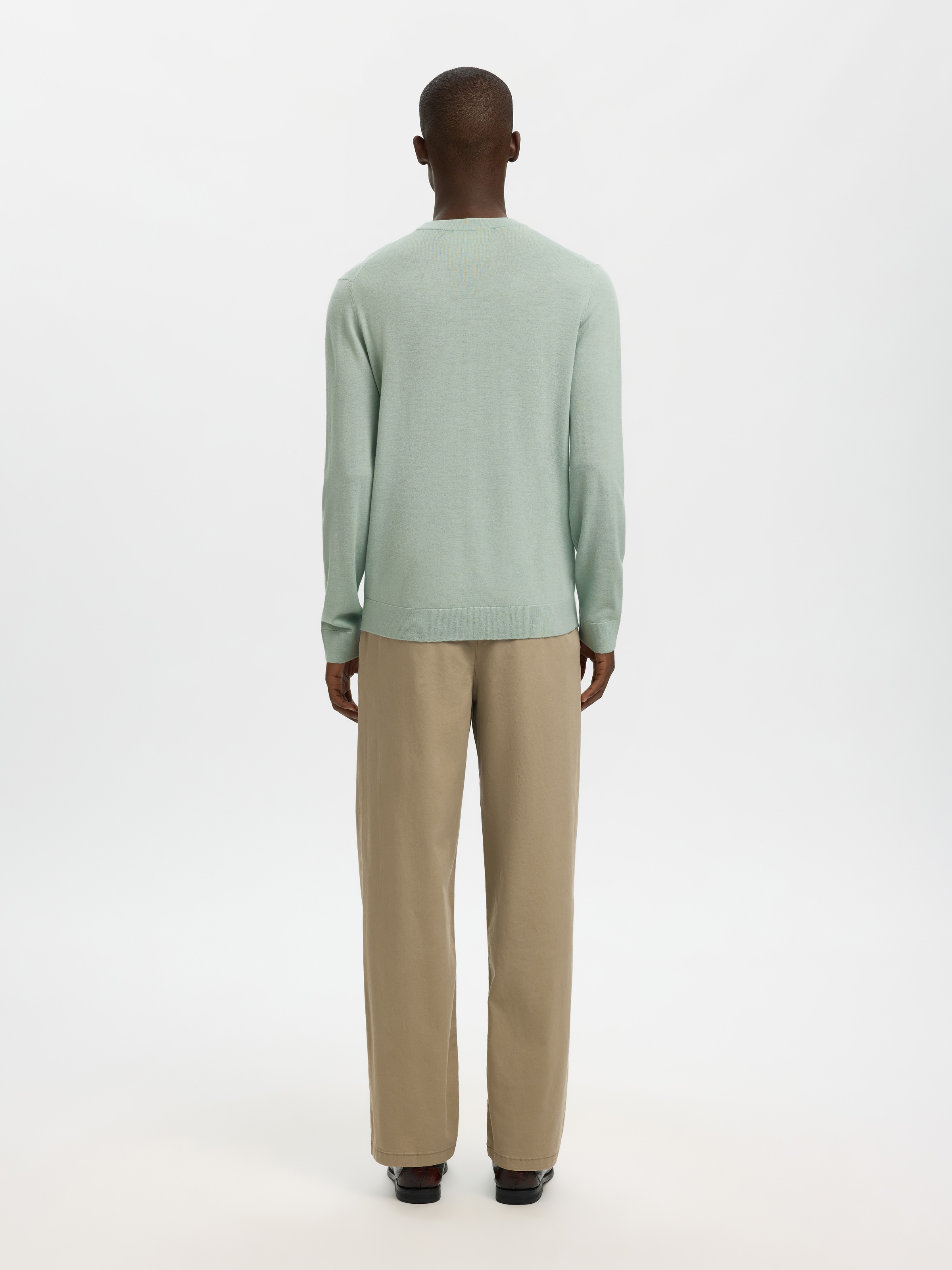 SELECTED Rundhalspullover »SLHTRAY LS KNIT MERINO CREW NECK NOOS« Wolle, regular fit