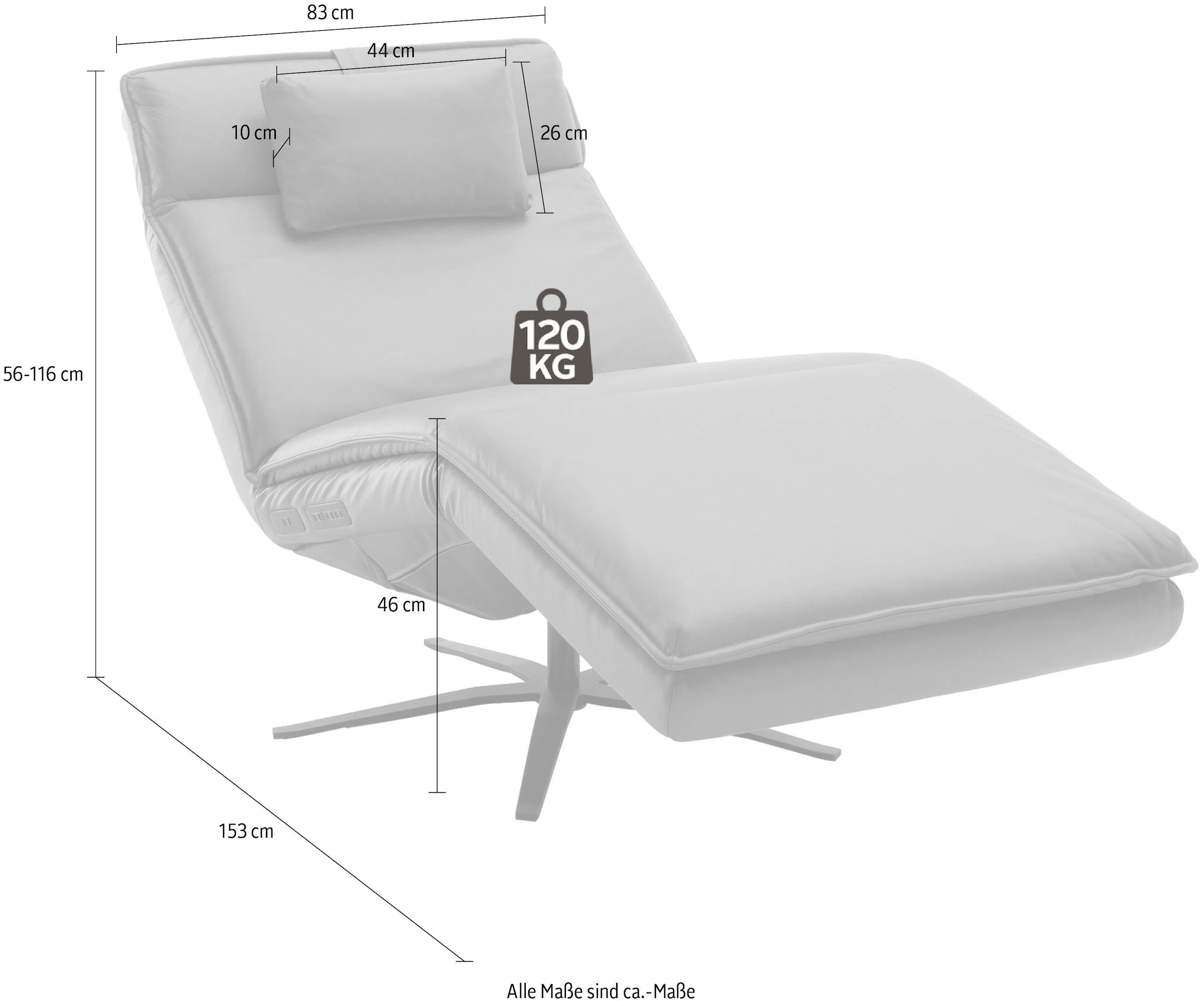 SCHÖNER WOHNEN-Kollektion Relaxsessel »Belize, Ergonomischer Liege-Luxus zum Entspannen« Herz-Waage-Position, motorische Verstellung & USB-Anschluss