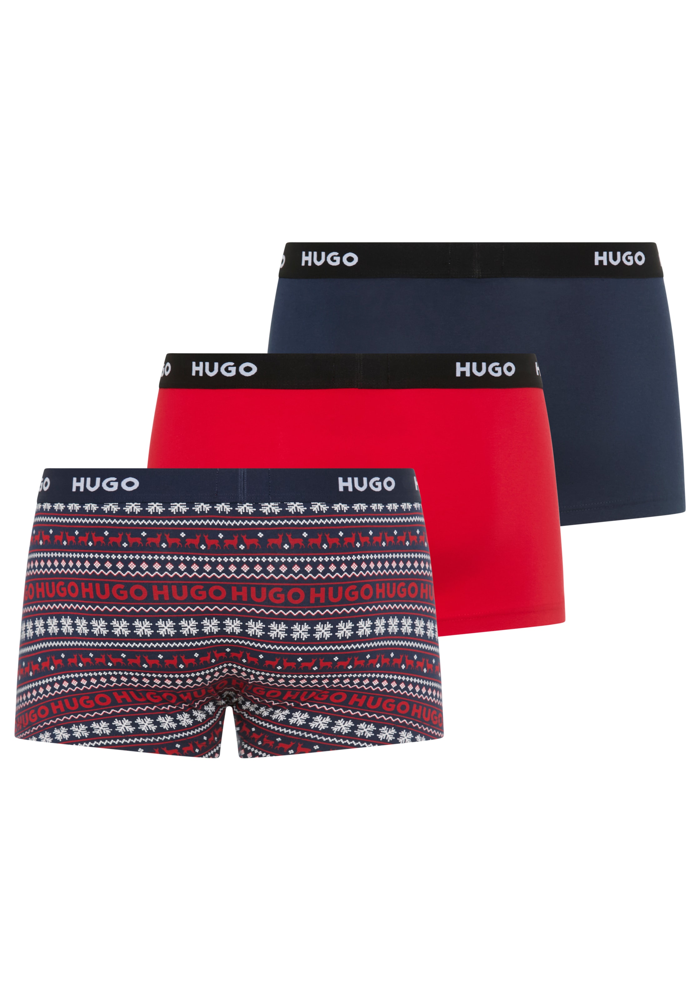 HUGO Underwear Trunk »TRUNK TRIPLET DESIGN« Packung, 3 Stk. mit Logobund