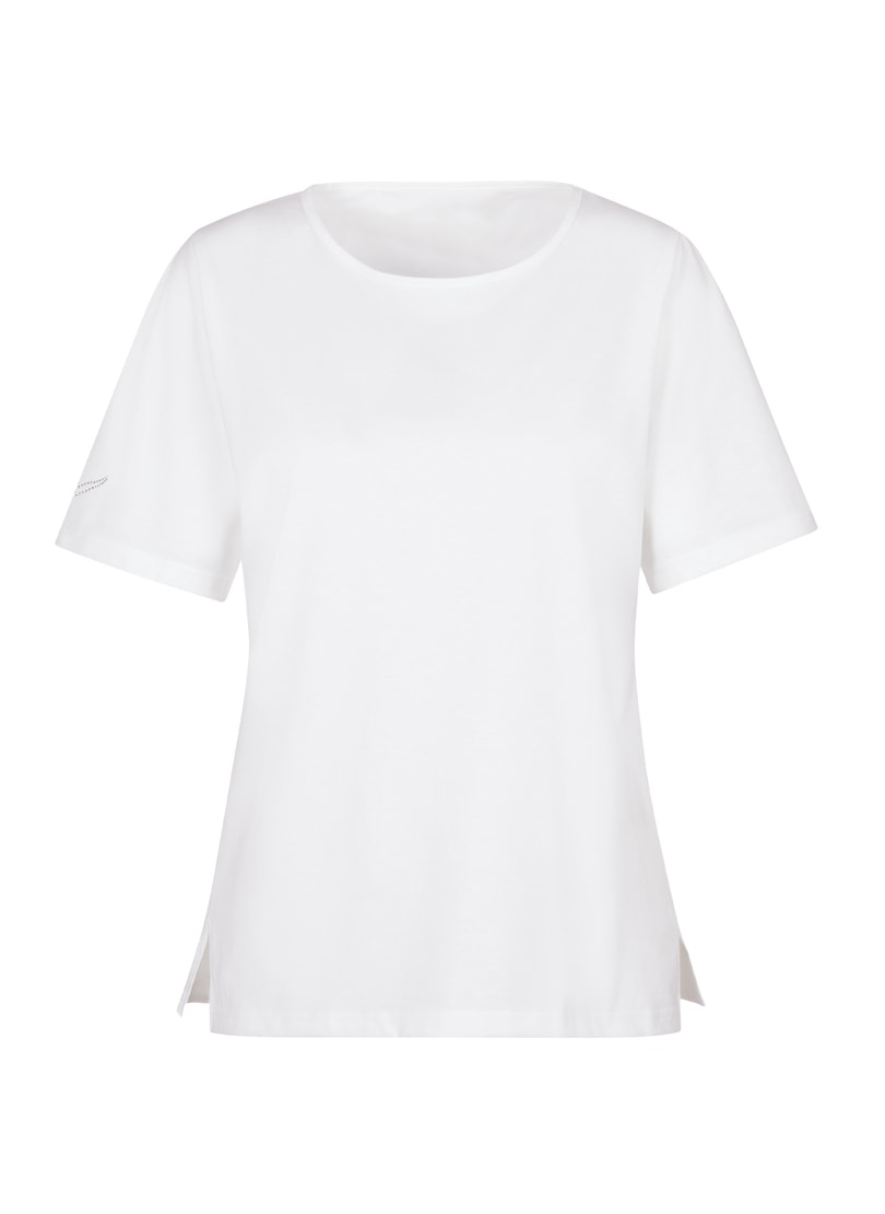 Trigema T-Shirt »TRIGEMA T-Shirt DELUXE Baumwolle mit Kristallsteinen«, (1 tlg.)