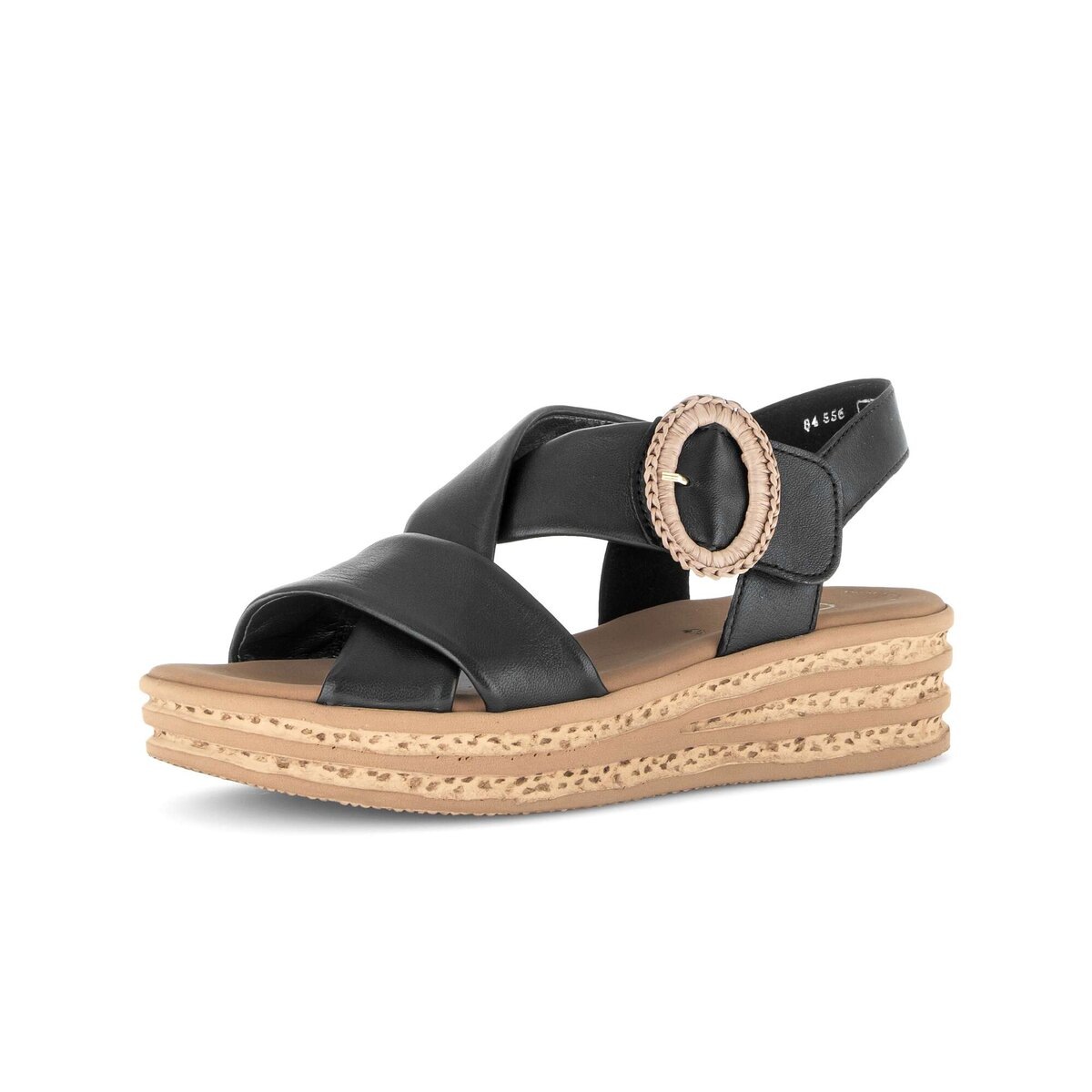 Plateausandaletten GABOR "Plateau Sandale", Damen, Gr. 38, schwarz, Schuhe 4