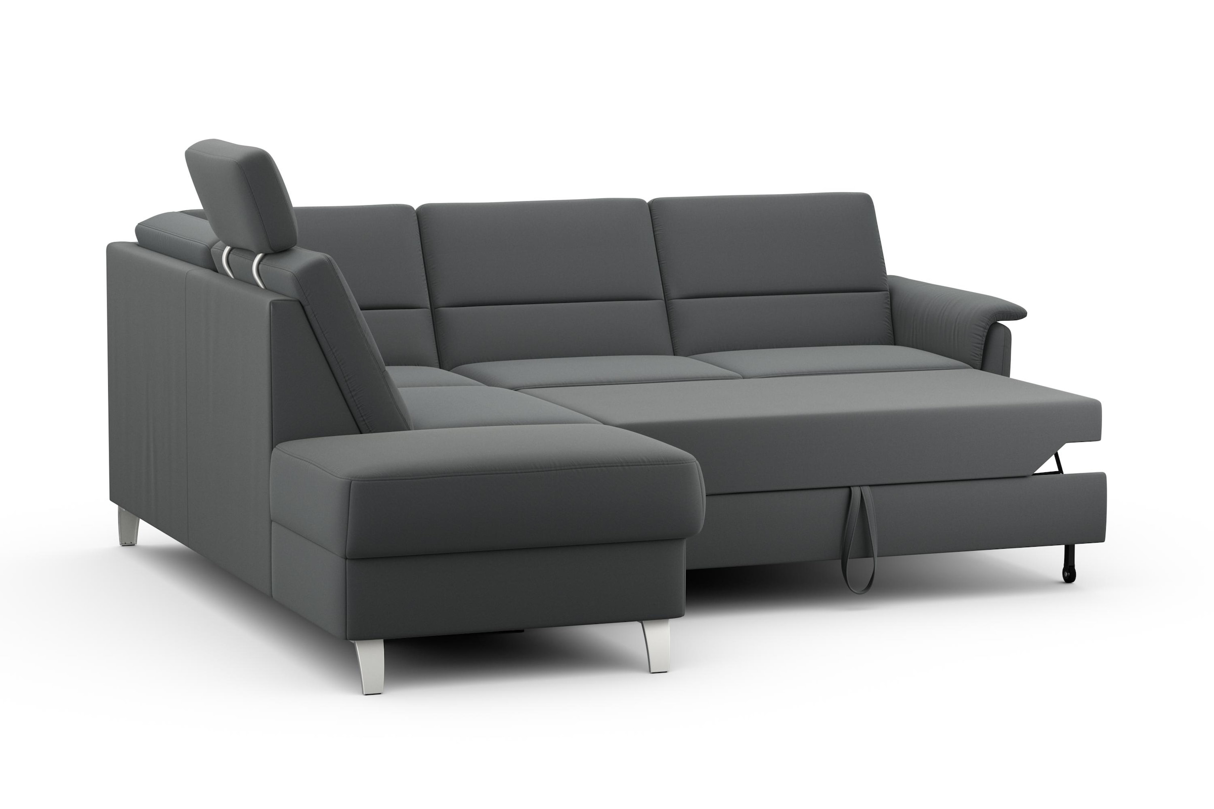 sit&more Ecksofa »Palmera L-Form«, Federkern, wahlweise mit Bettfunktion und mit/ohne Stauraum
