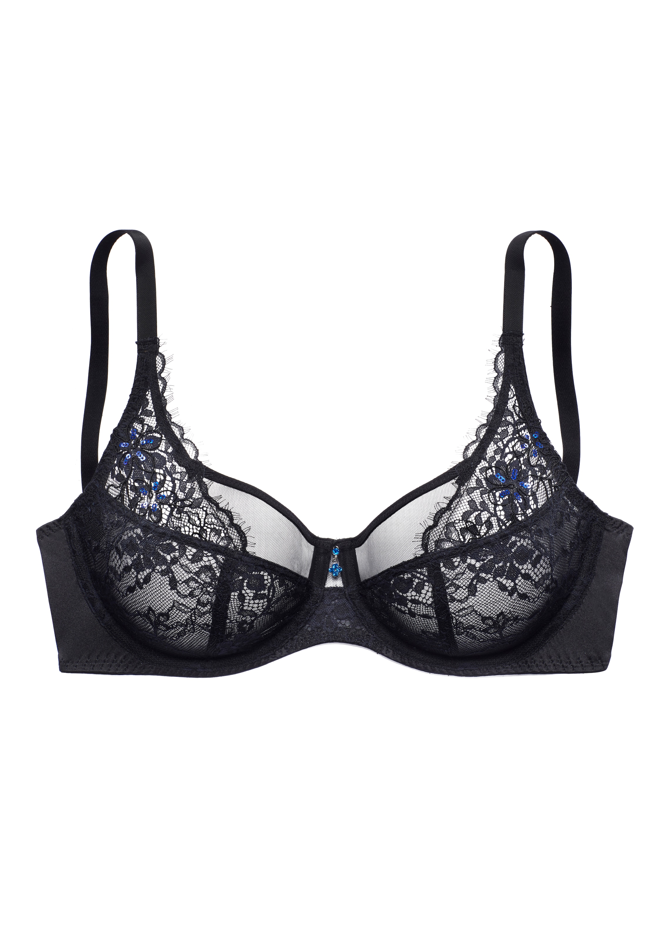 LASCANA Belle Affaire Bügel-BH mit dekorativer Spitze & Trikot in Satin-Optik, sexy Dessous