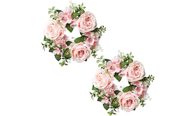 Creativ green Kunstblume »Kerzenring Rosen und Blüten«, (2 St.), im 2er Set kaufen