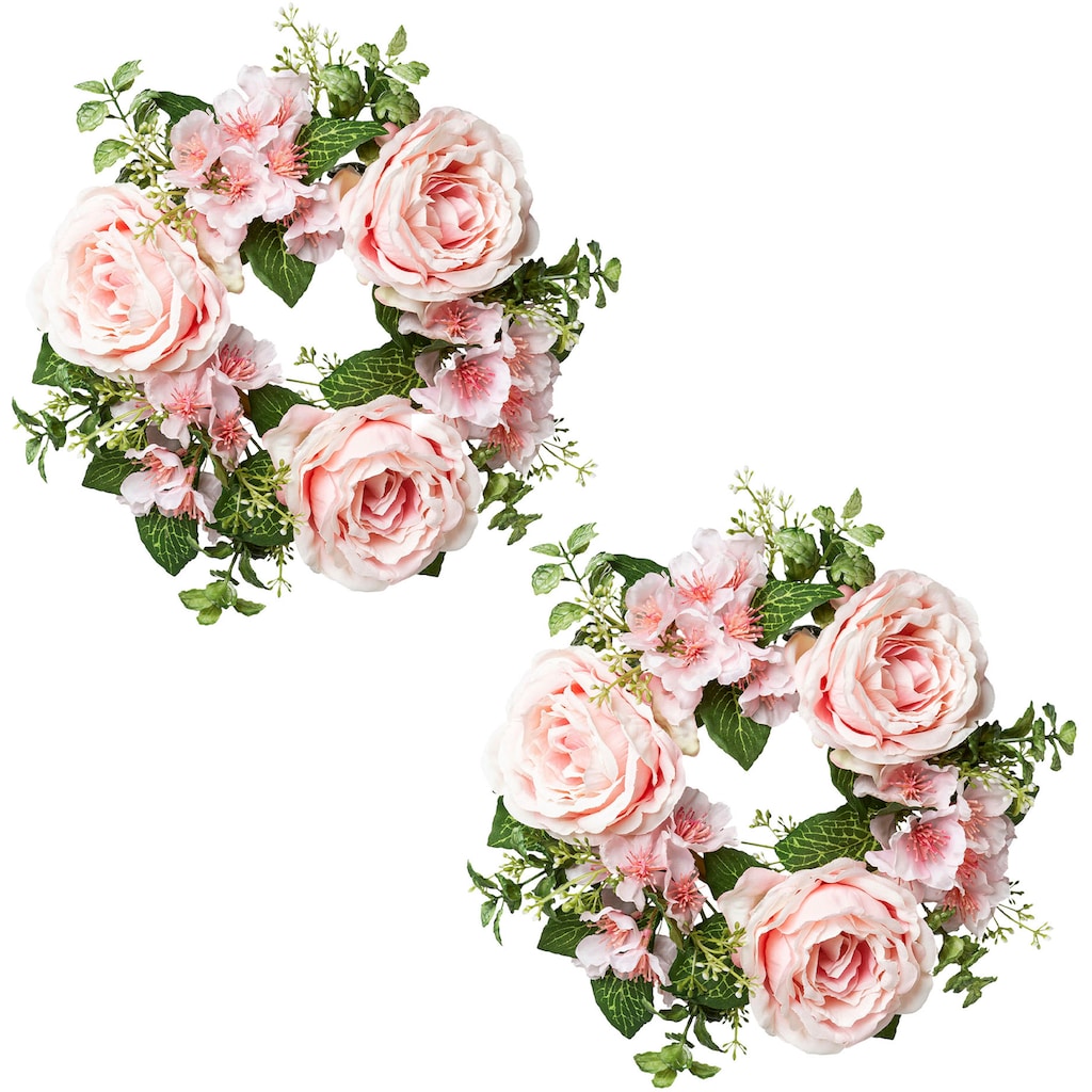 Creativ green Kunstblume »Kerzenring Rosen und Blüten«