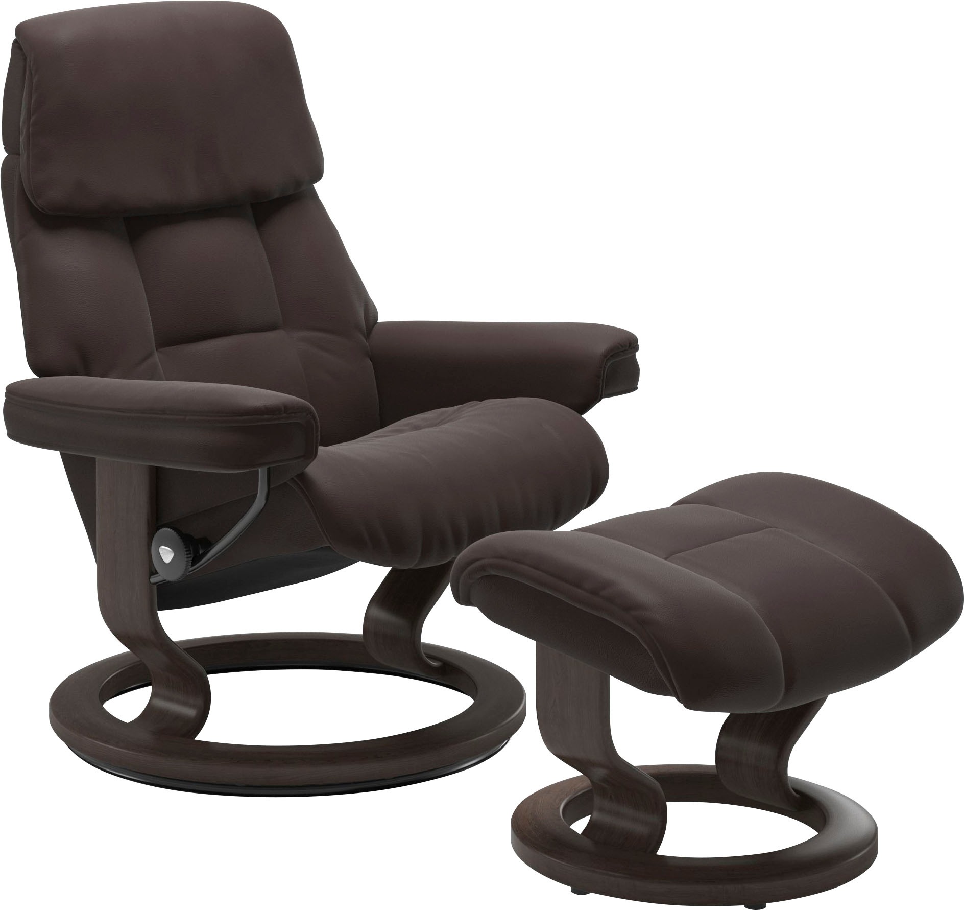 Stressless Relaxsessel "Ruby" Set, mit Classic Base, Größe L, Gestell Eiche, Wenge, Braun & Schwarz