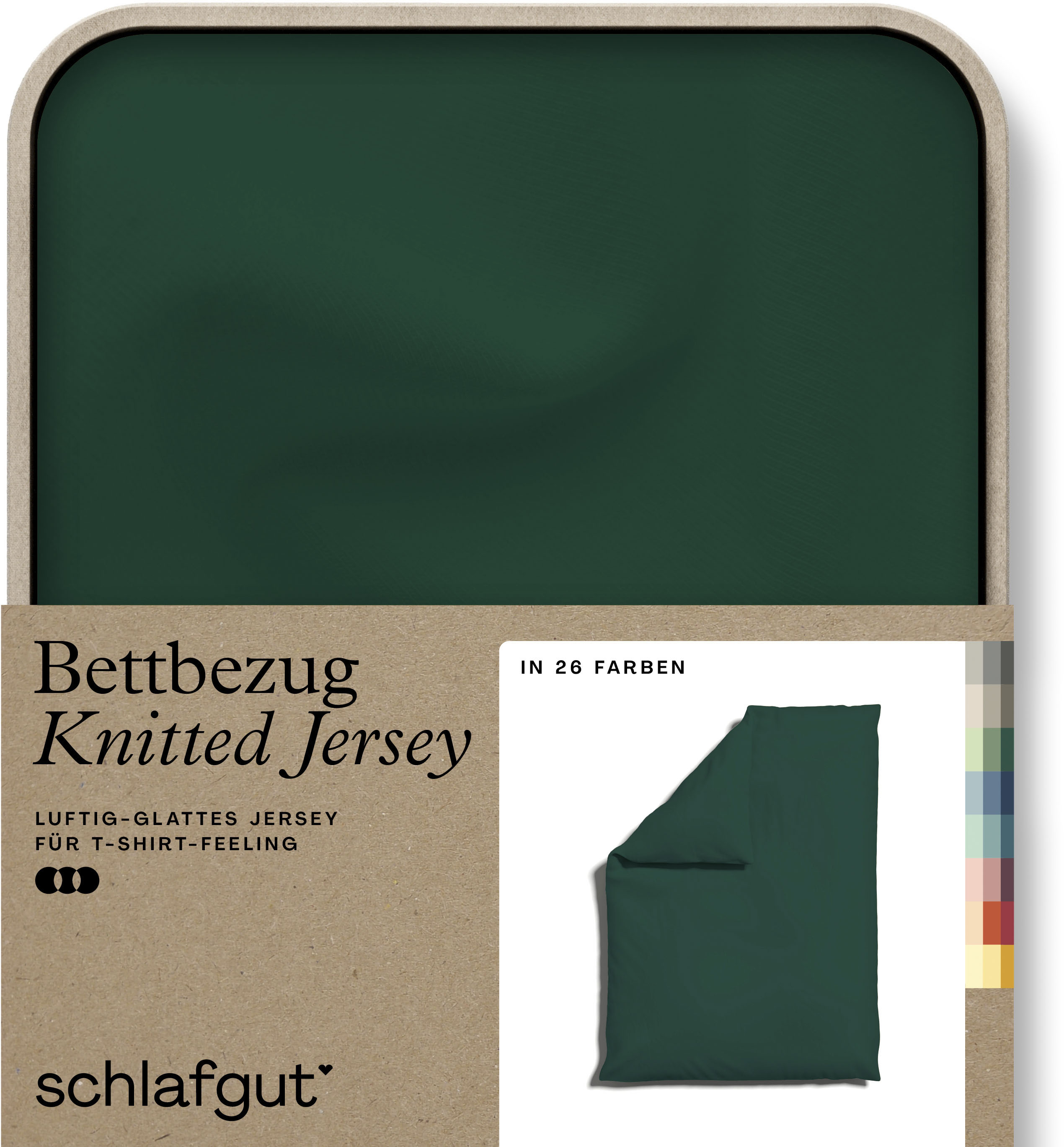 Schlafgut "Premium Bettbezug Knitted Jersey (1 St)" Ton-in-Ton Reißverschluss, Bio-Baumwolle mit Elasthan, Uni, OEKO Tex